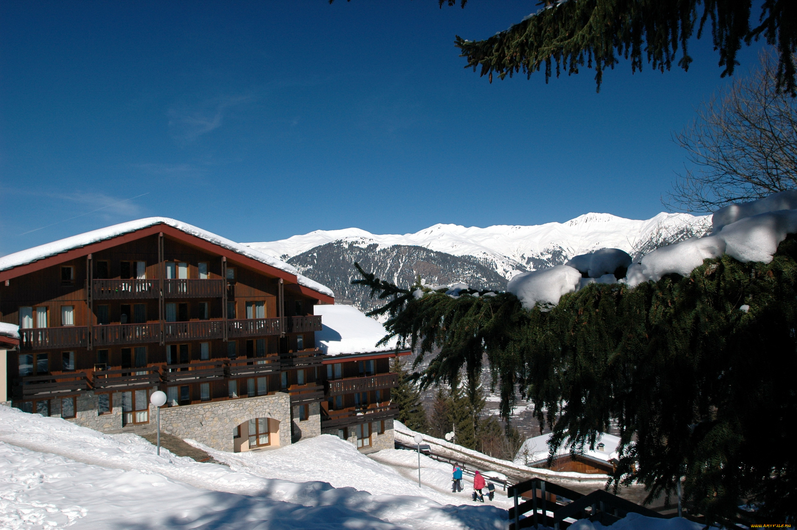 courchevel, франция, города, здания, дома, зима, снег, дом