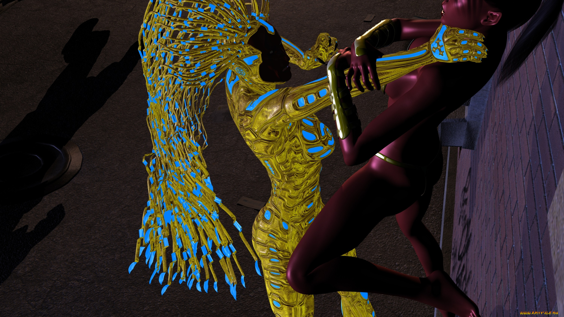 3д, графика, creatures, , существа, драка, существо, супермен