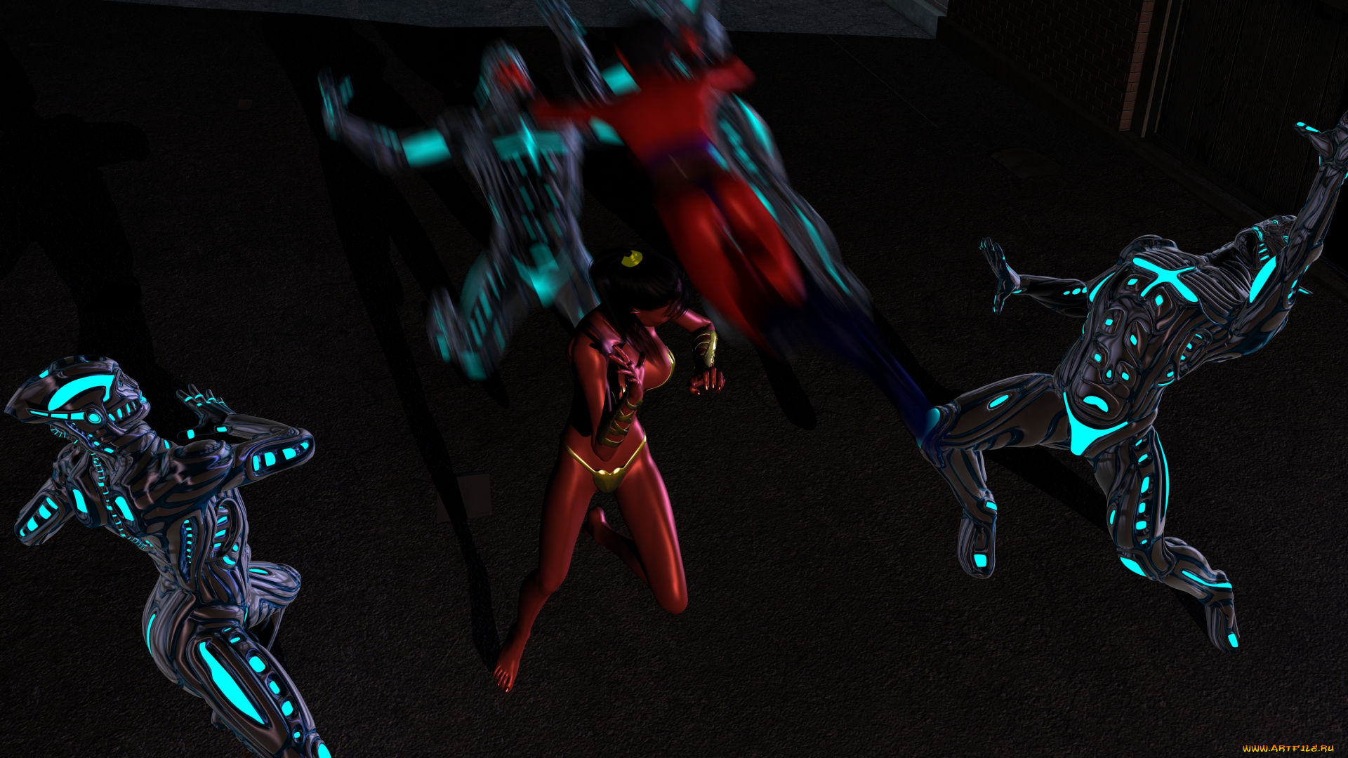 3д, графика, creatures, , существа, роботы, супермен