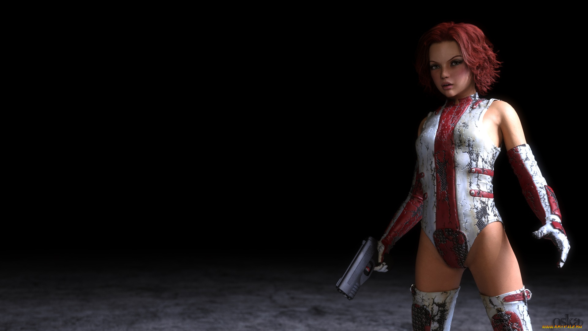 3д, графика, fantasy, , фантазия, девушка, оружие