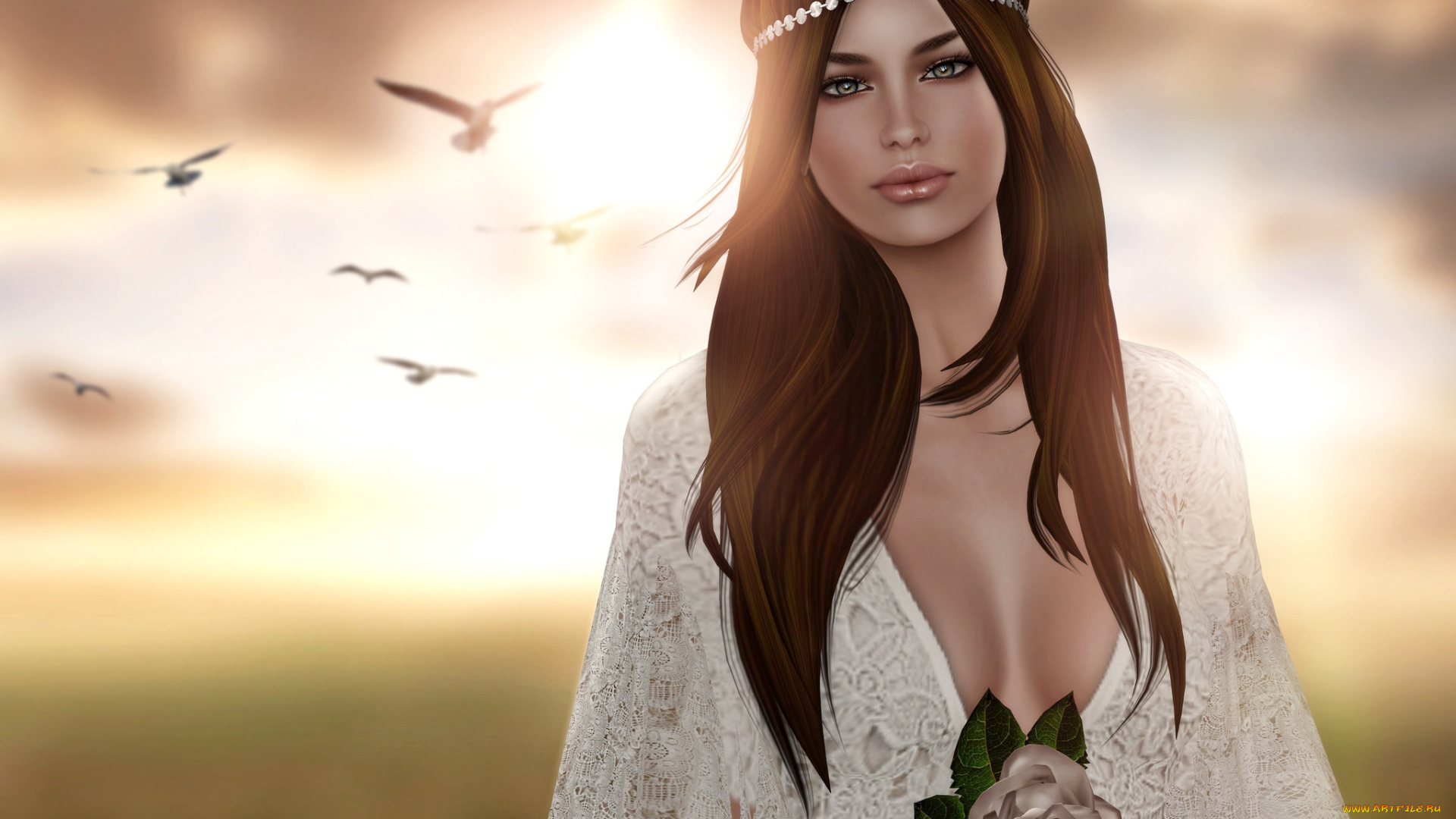 3д, графика, people, , люди, улыбка, девушка