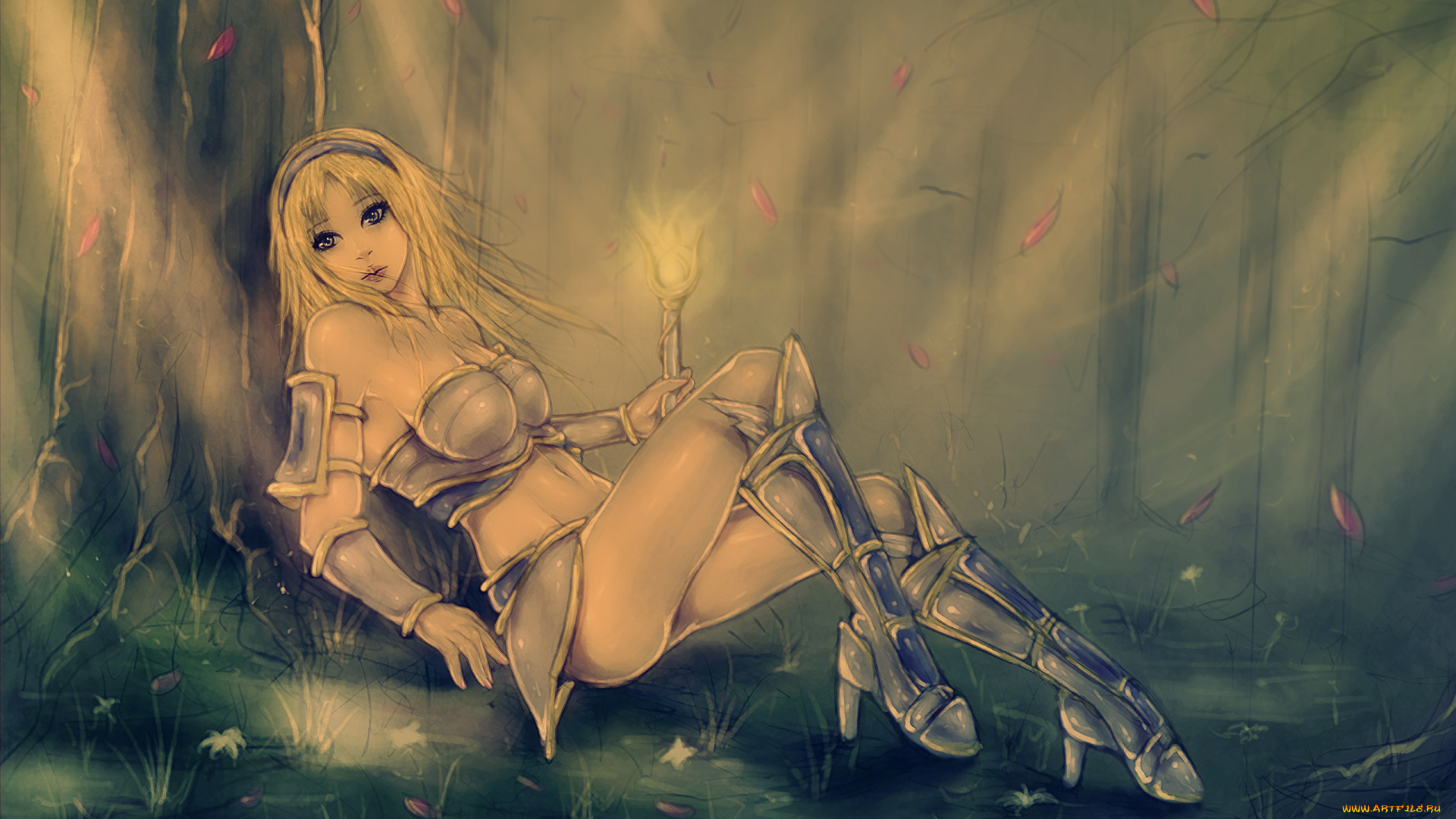 фэнтези, девушки, дерево