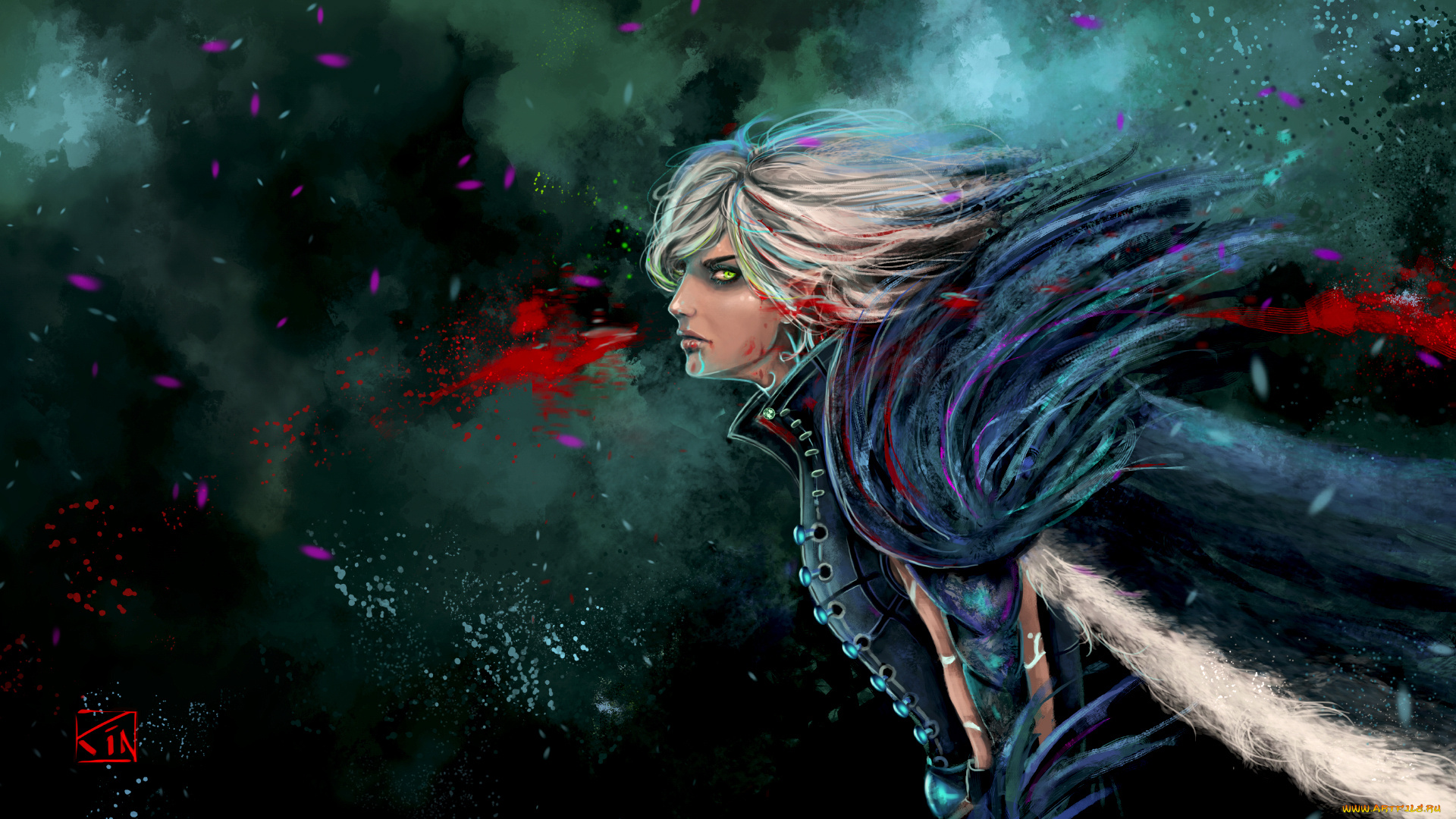 фэнтези, эльфы, эльф, блондин, парень, кровь, взгляд