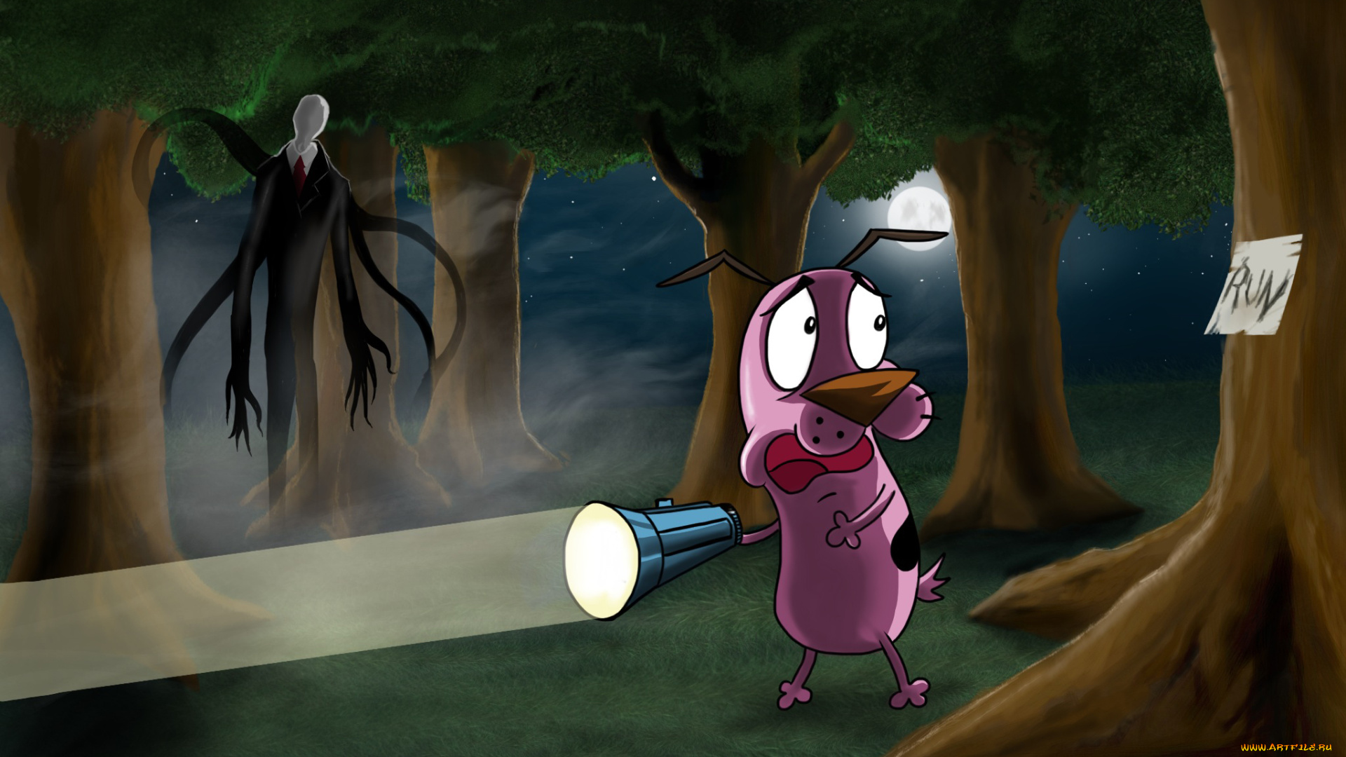 кураж, —, трусливый, пёс, мультфильмы, courage, the, cowardly, dog, slender, man, тонкий, человек, прикол, лес, кураж, трусливый, пёс