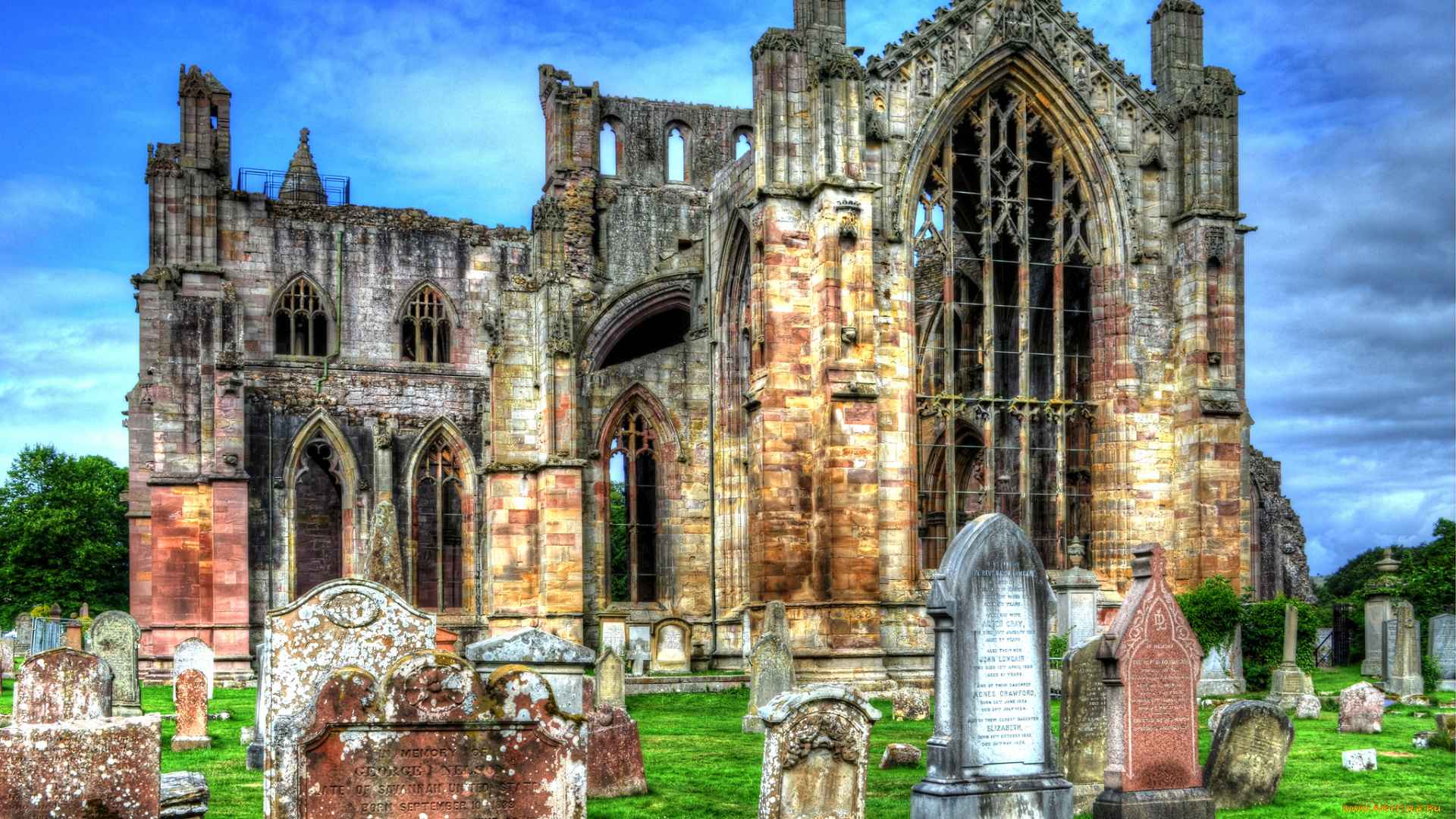 melrose, abbey, города, -, католические, соборы, , костелы, , аббатства, аббатство, шотландия