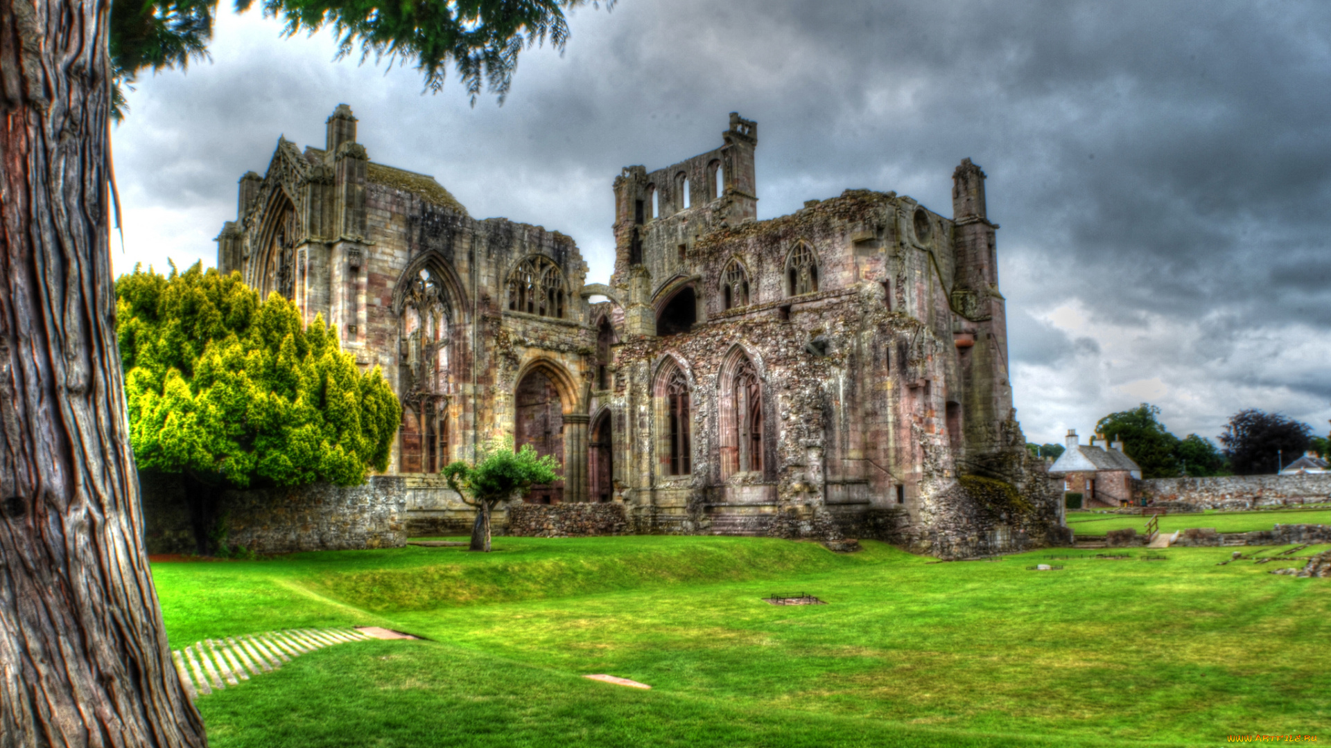 melrose, abbey, города, -, католические, соборы, , костелы, , аббатства, шотландия, аббатство