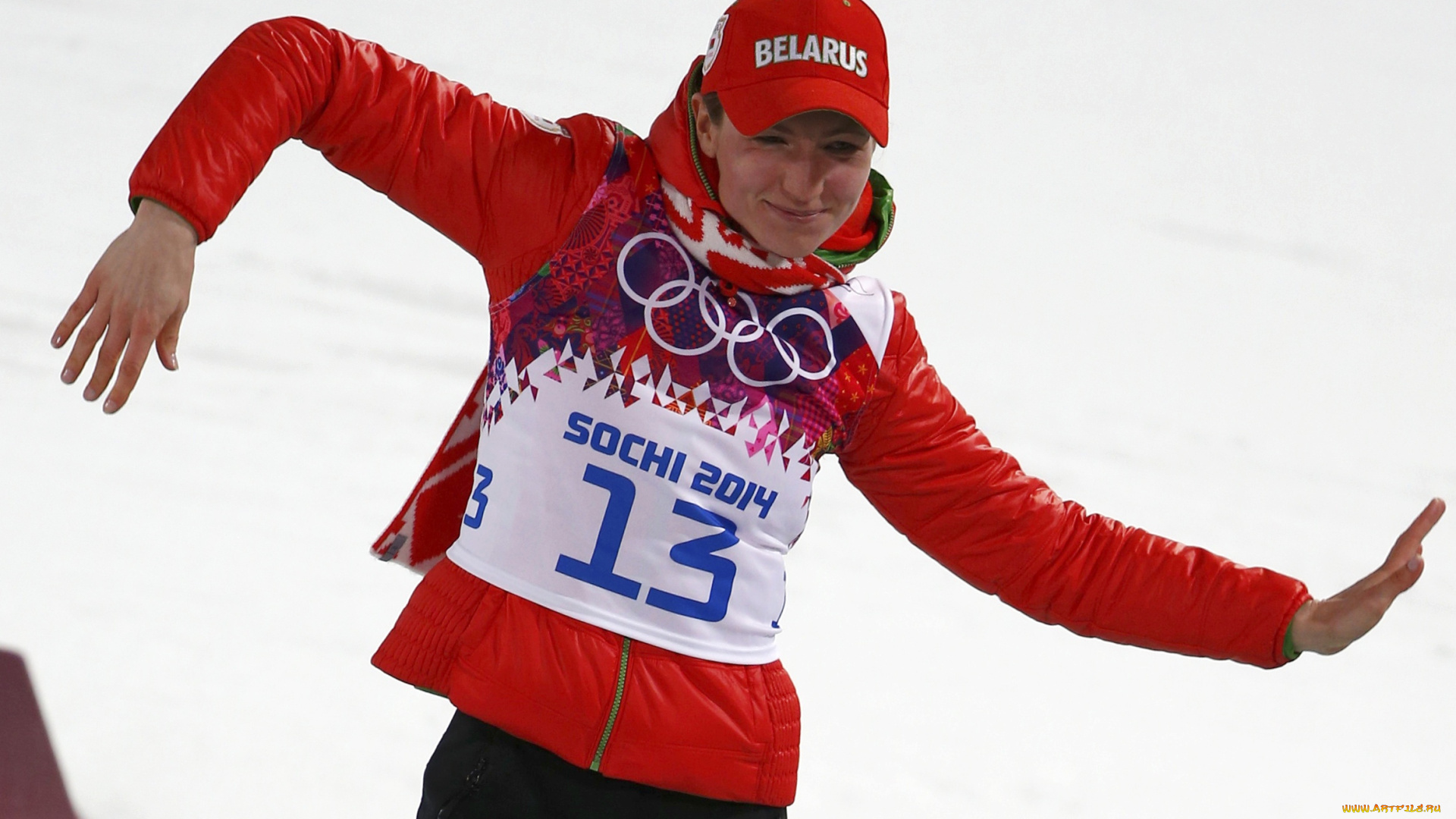 спорт, лыжный, спорт, сочи, олимпиада, радость, улыбка, девушка, домрачева, биатлон, танец, снег, зима