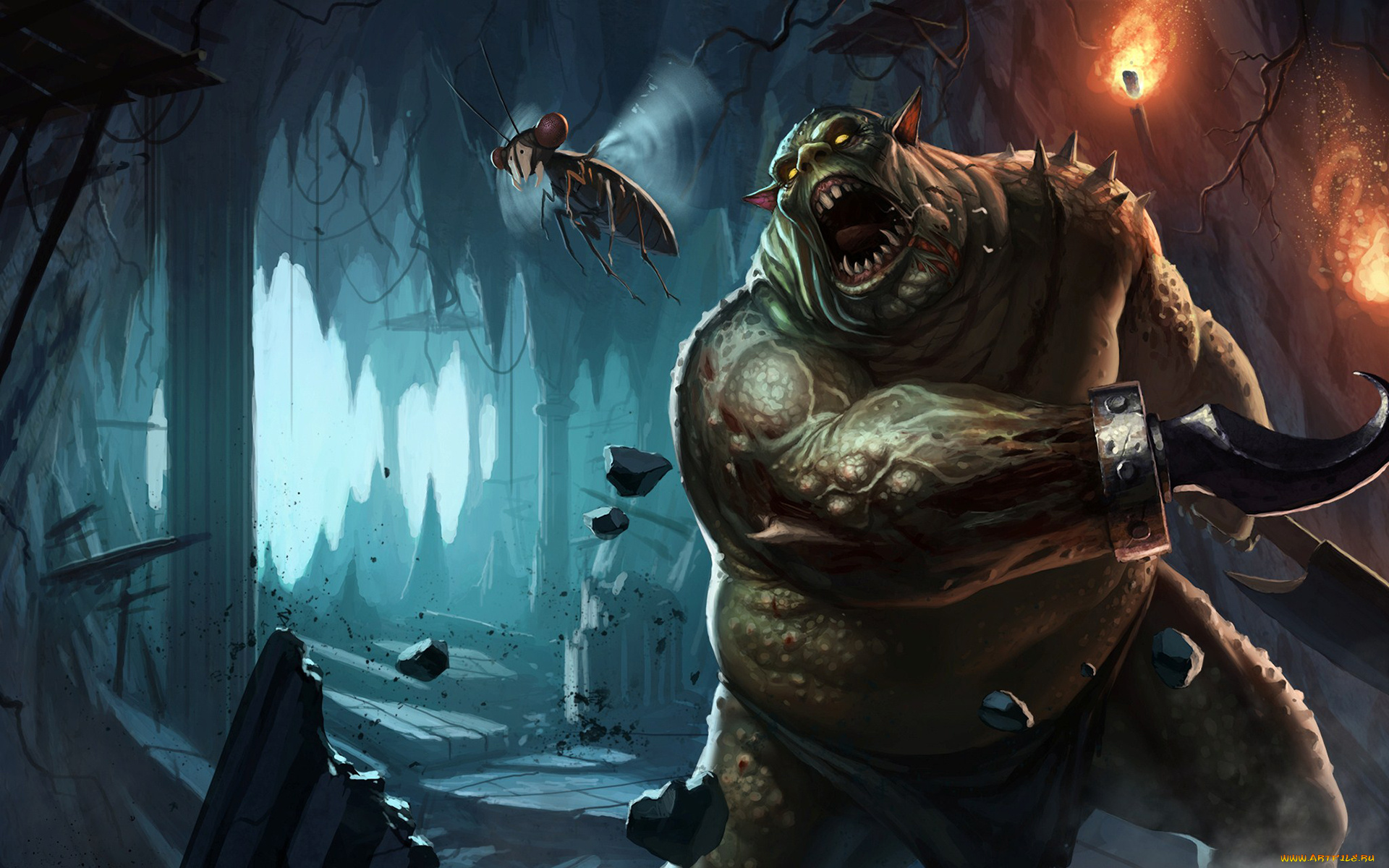 фэнтези, существа, крюки, камни