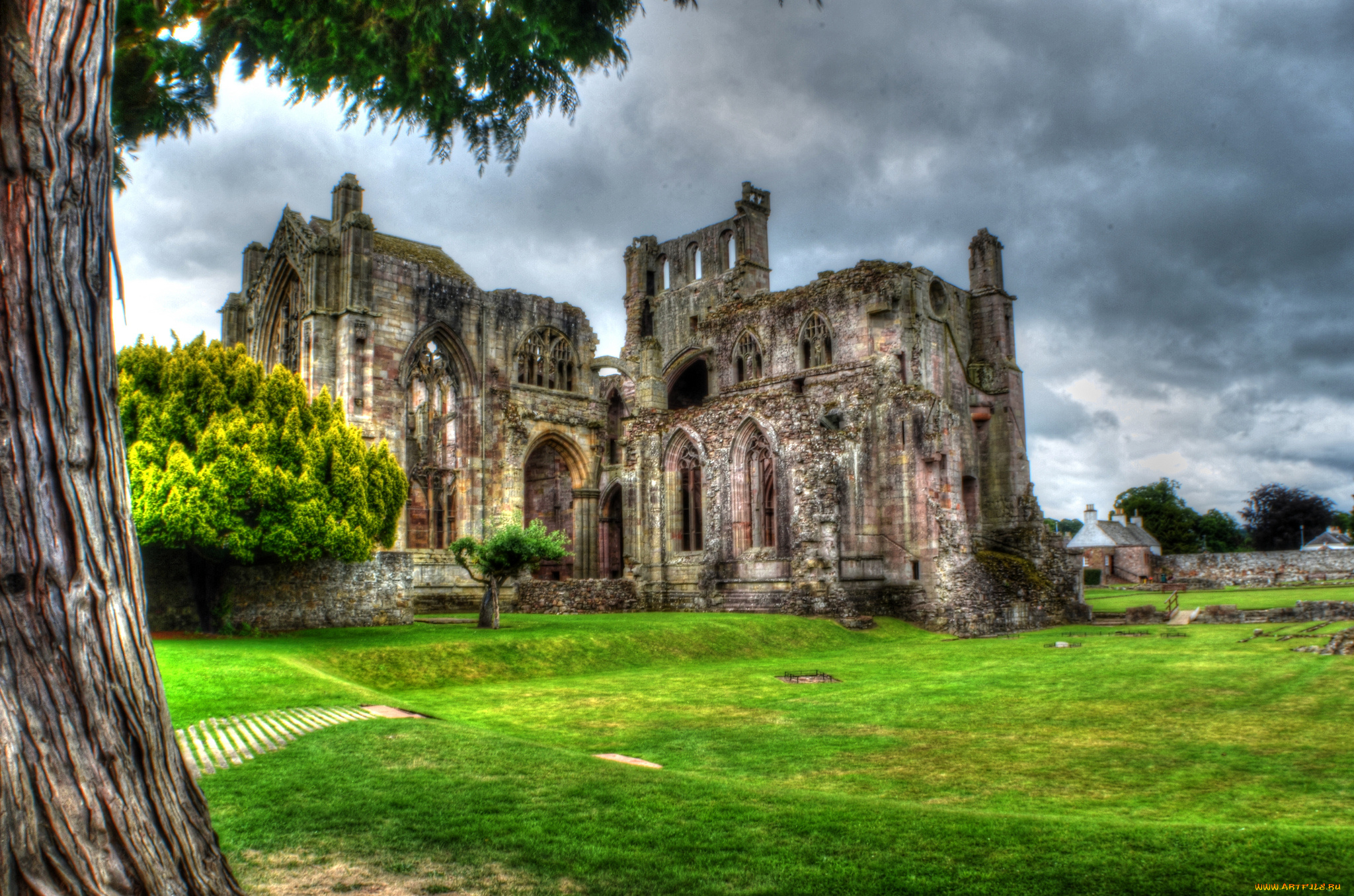 melrose, abbey, города, -, католические, соборы, , костелы, , аббатства, шотландия, аббатство