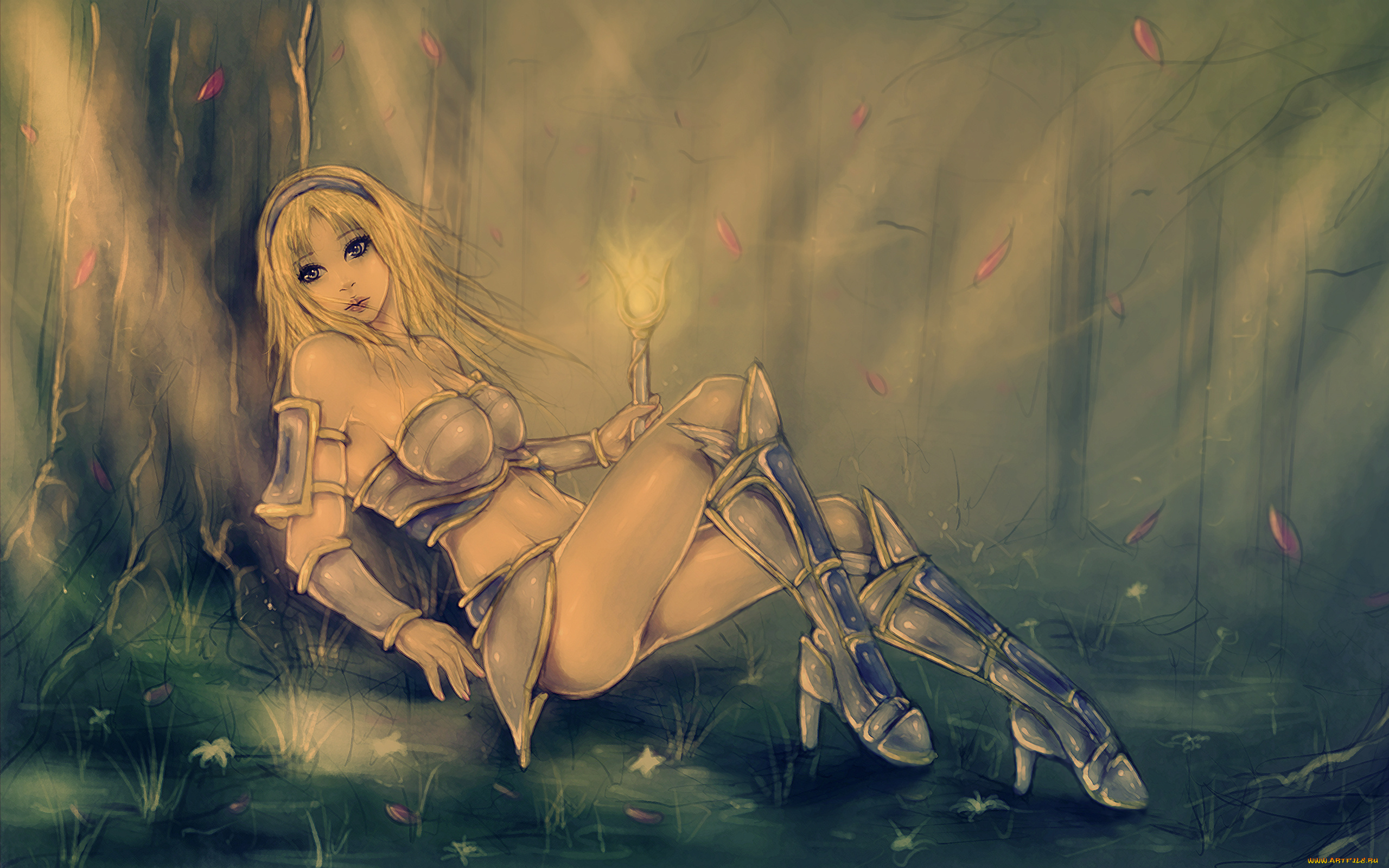 фэнтези, девушки, дерево