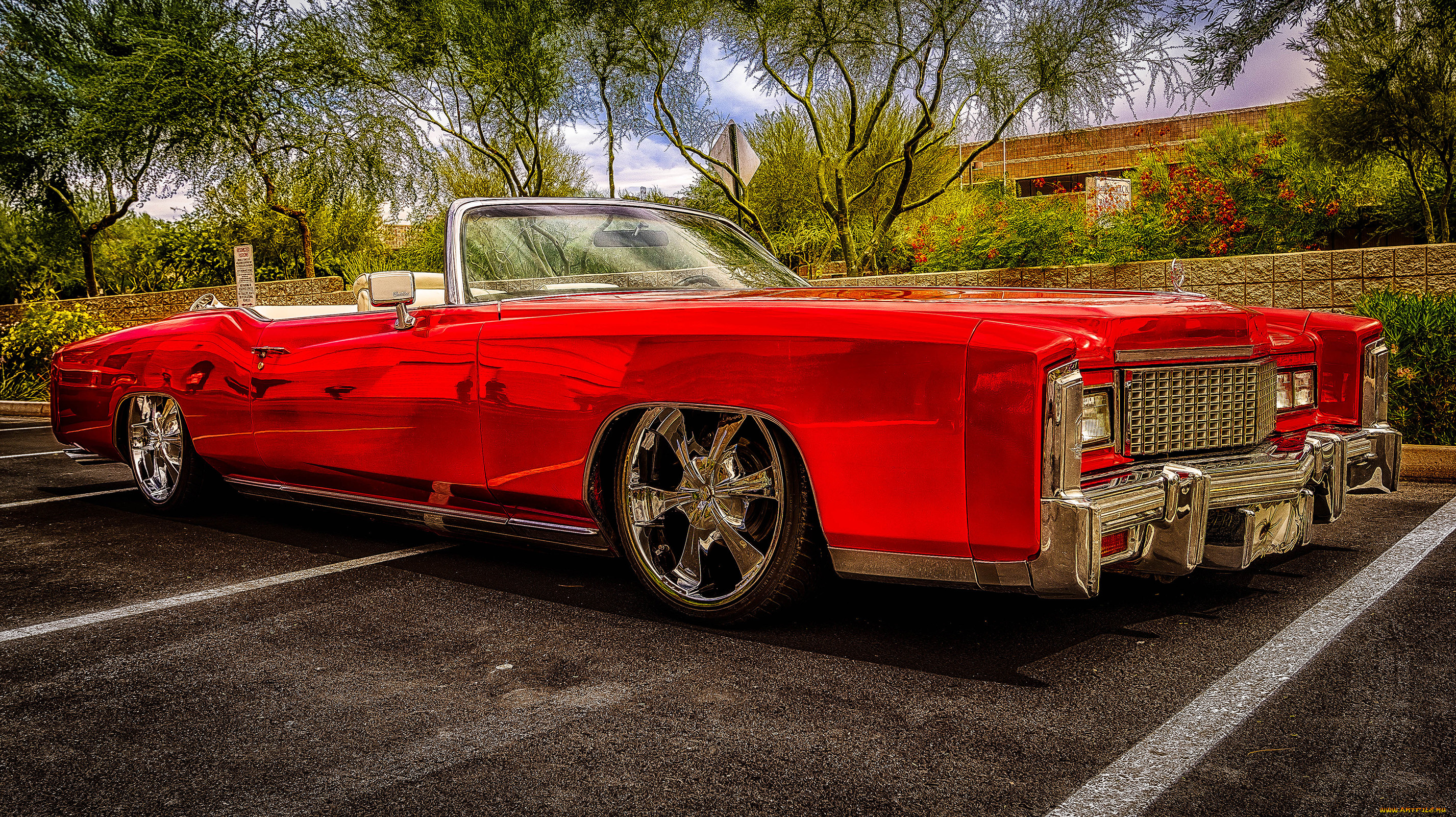 автомобили, cadillac, cadiallac, красный