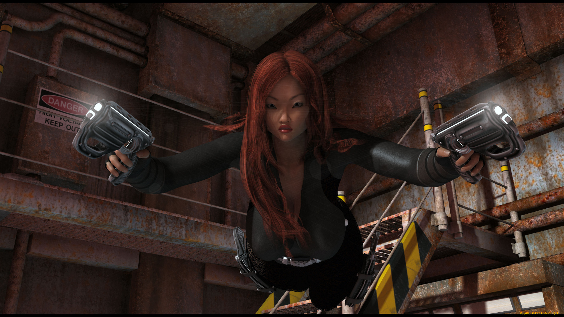 3д, графика, фантазия, , fantasy, девушка, взгляд, фон, оружие