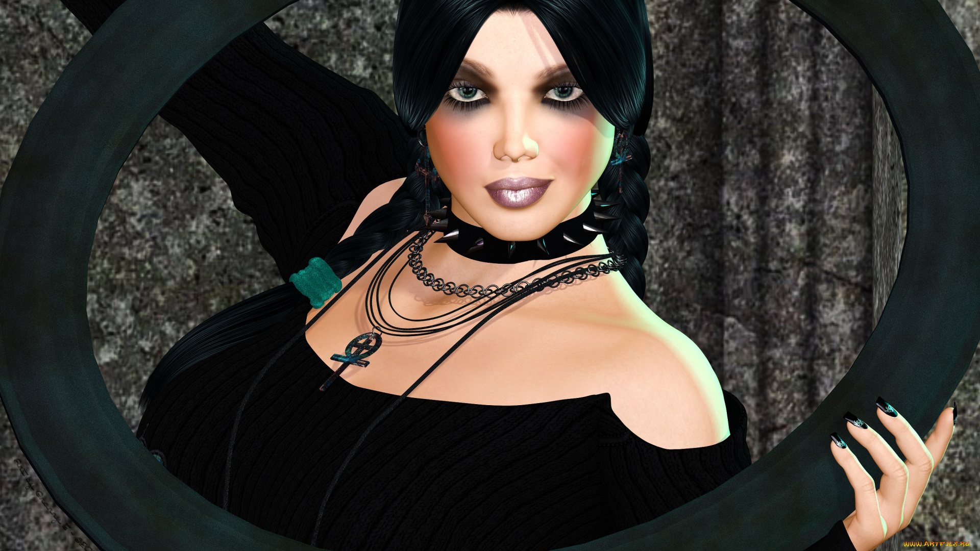 3д, графика, люди, , people, девушка, взгляд, фон