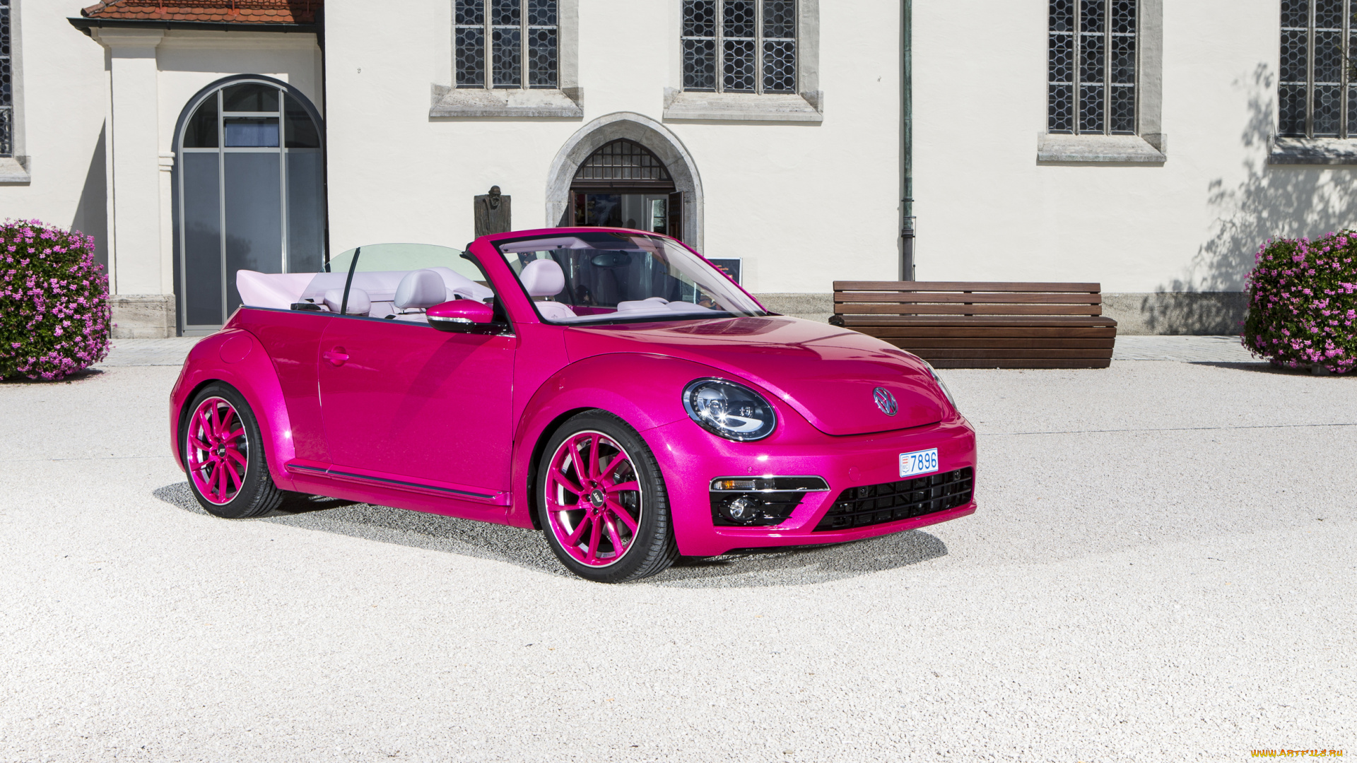 автомобили, volkswagen, розовый, 2012г, cabrio, beetle, abt