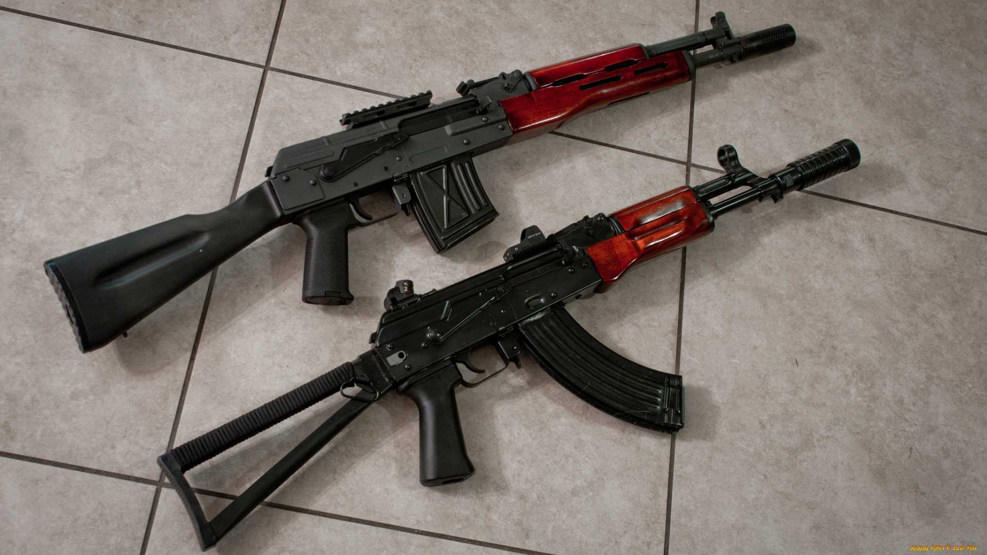 оружие, автоматы, акс-74, карабин, сайга-12к, фон, калашникова, автомат