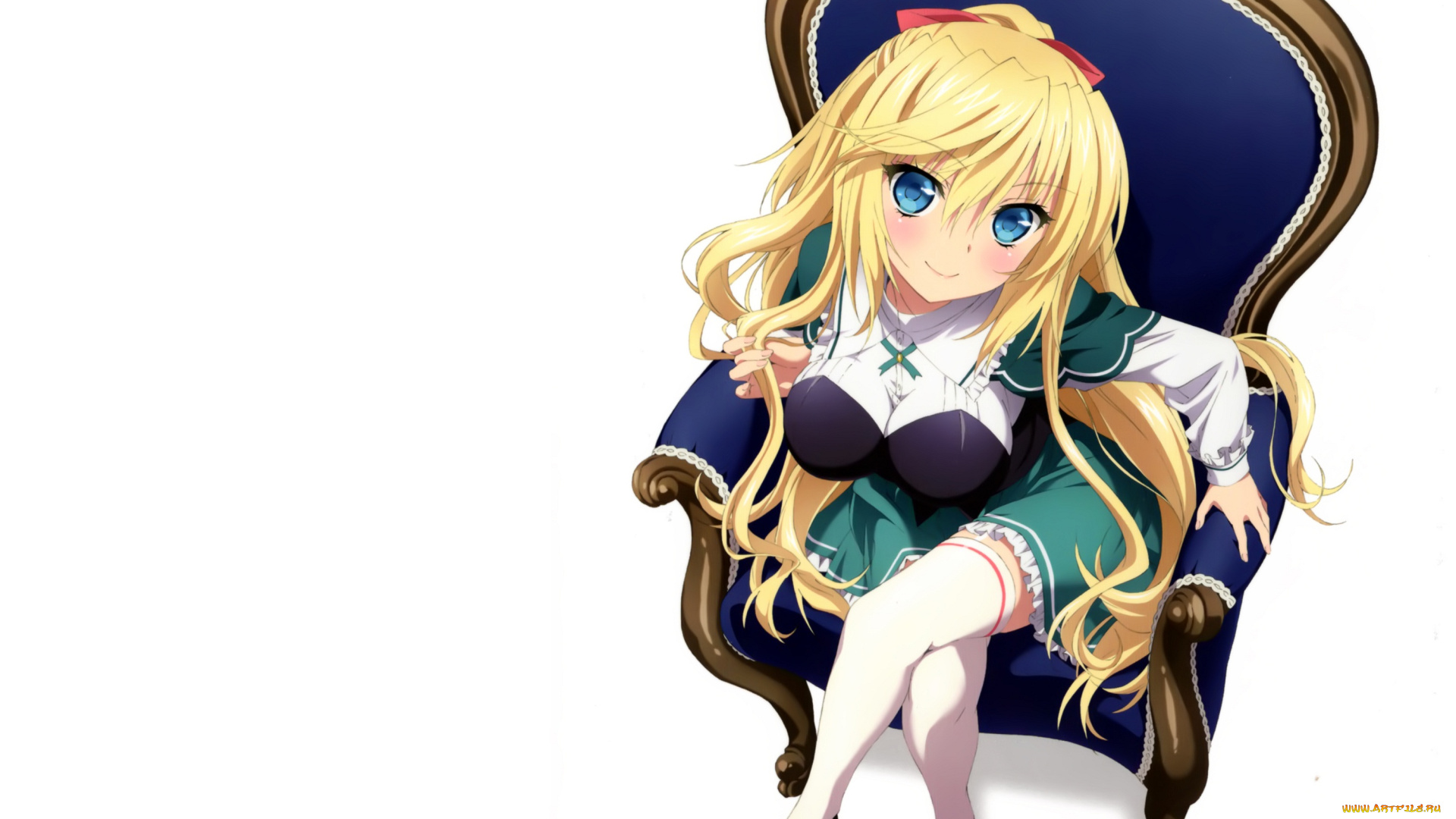 аниме, absolute, duo, кресло, девушка