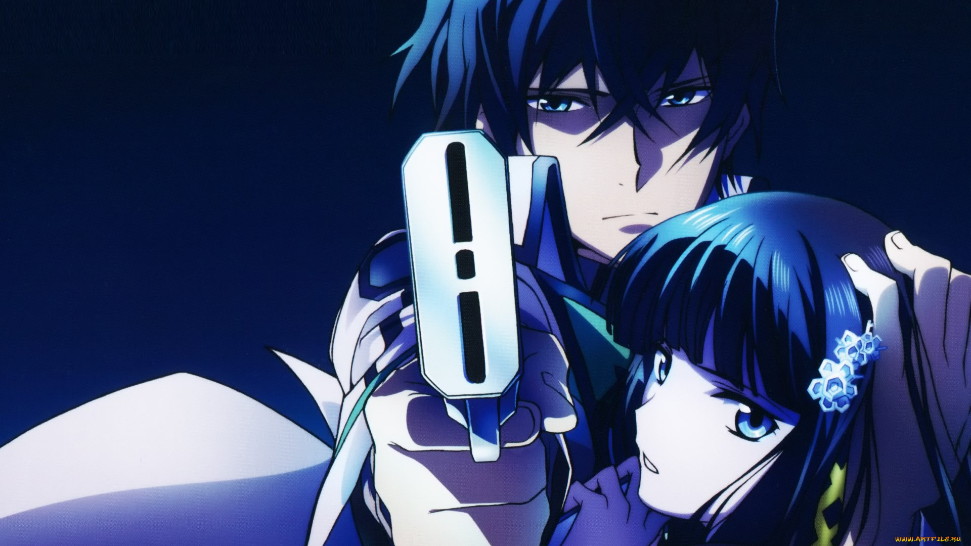 аниме, mahouka, koukou, no, rettousei, пистолет, миюки, тацуми
