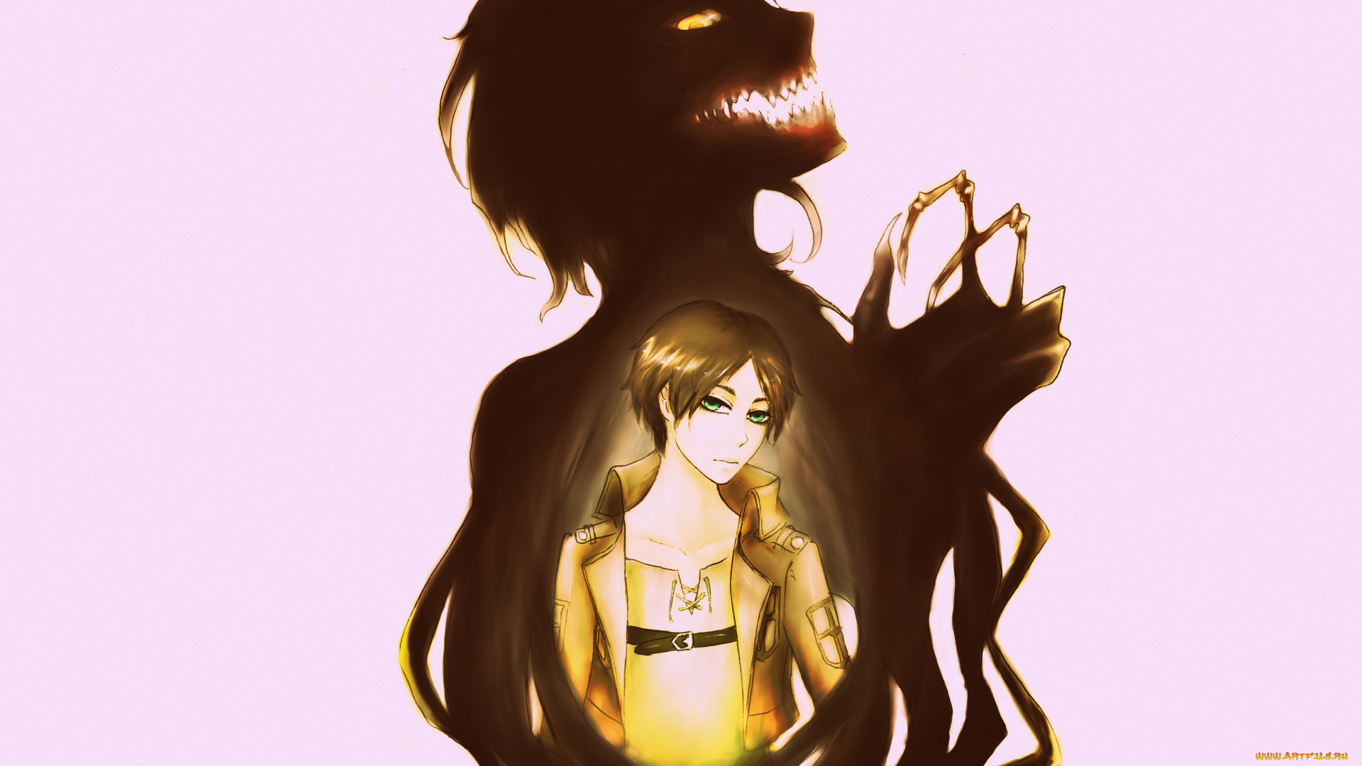 аниме, shingeki, no, kyojin, эрен, атака, титанов