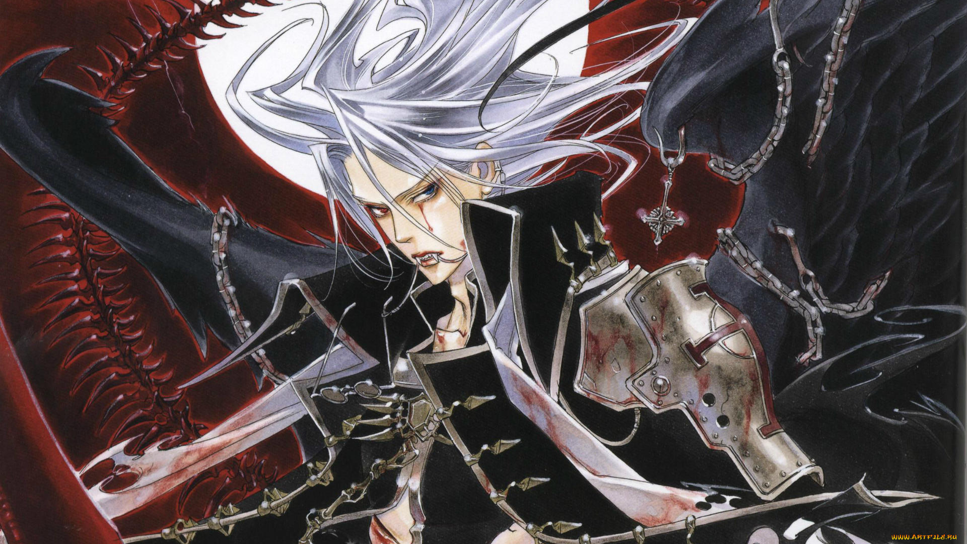 аниме, trinity, blood, кровавые, слезы, вампир, черный, рыцарь, art, kiyo, kyujyo, abel, nightroad, кровь, триединства, trinity, blood