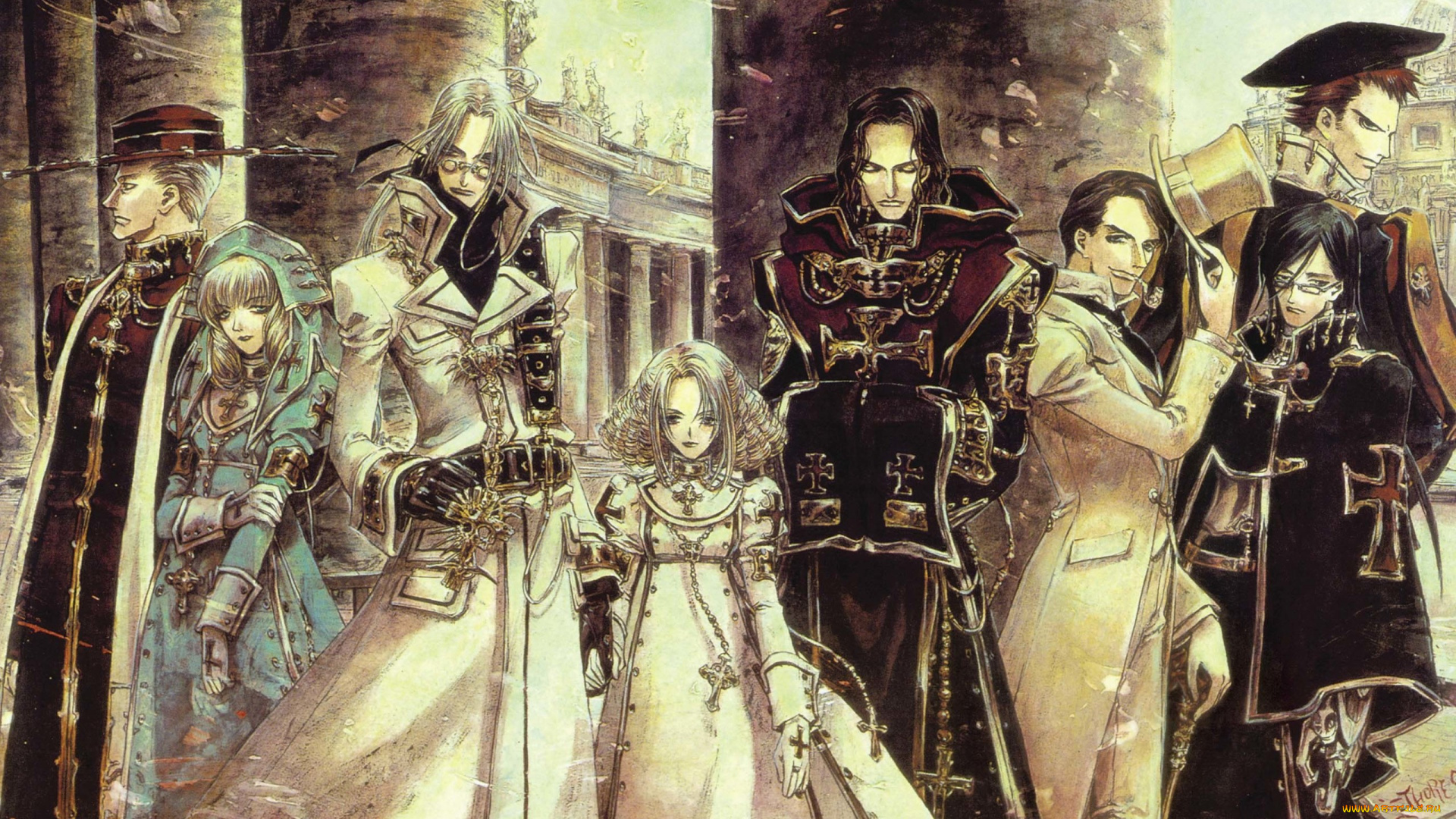 аниме, trinity, blood, vampiry, avel, trinity, blood