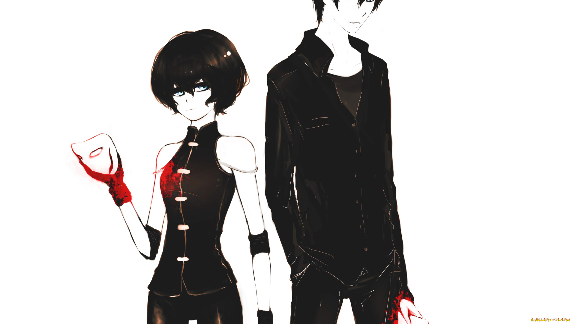 аниме, unknown, , другое, девушка, парень, арт