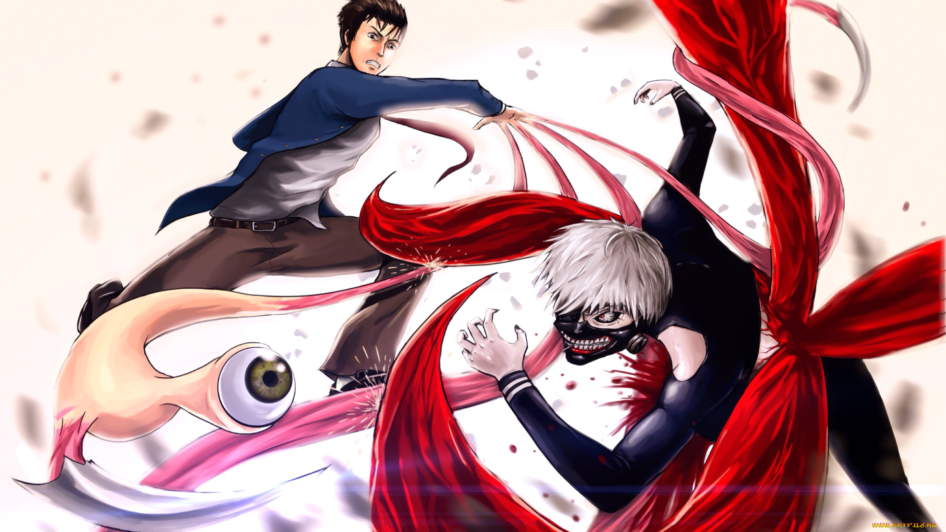 аниме, unknown, , другое, канеки, гуль, правик, паразит, шиничи