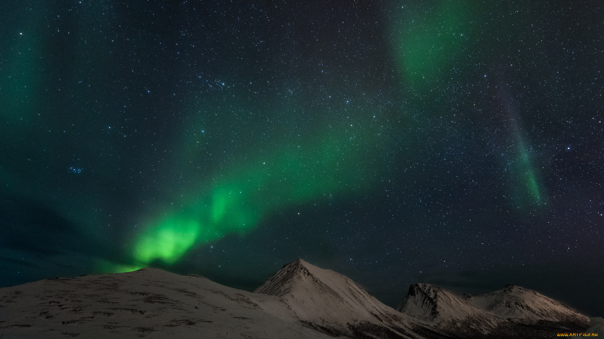 природа, северное, сияние, звезды, небо, северное, сияние, норвегия, горы
