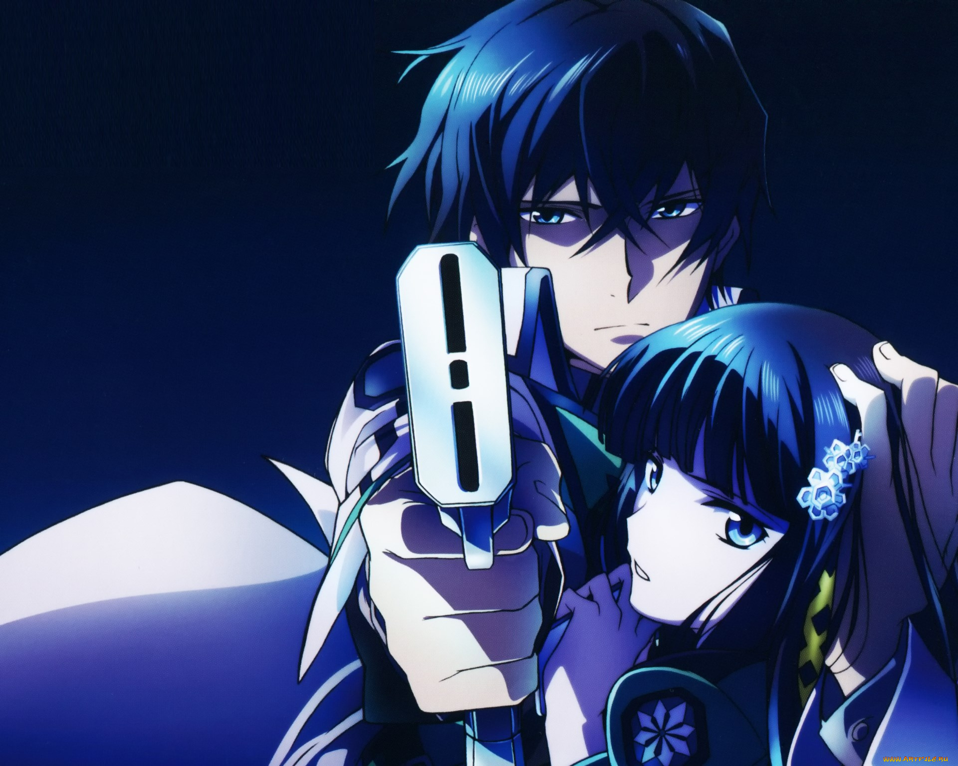 аниме, mahouka, koukou, no, rettousei, пистолет, миюки, тацуми