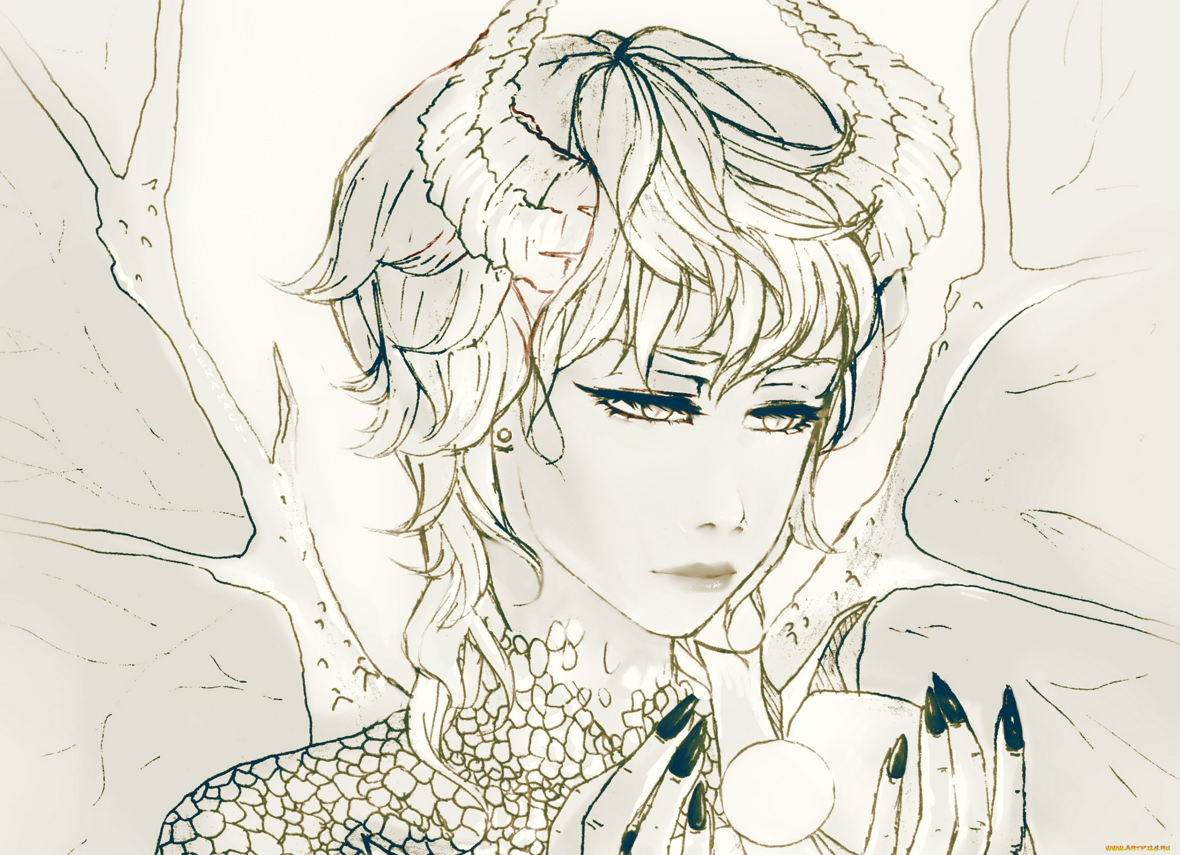 аниме, ангелы, , демоны, арт, парень