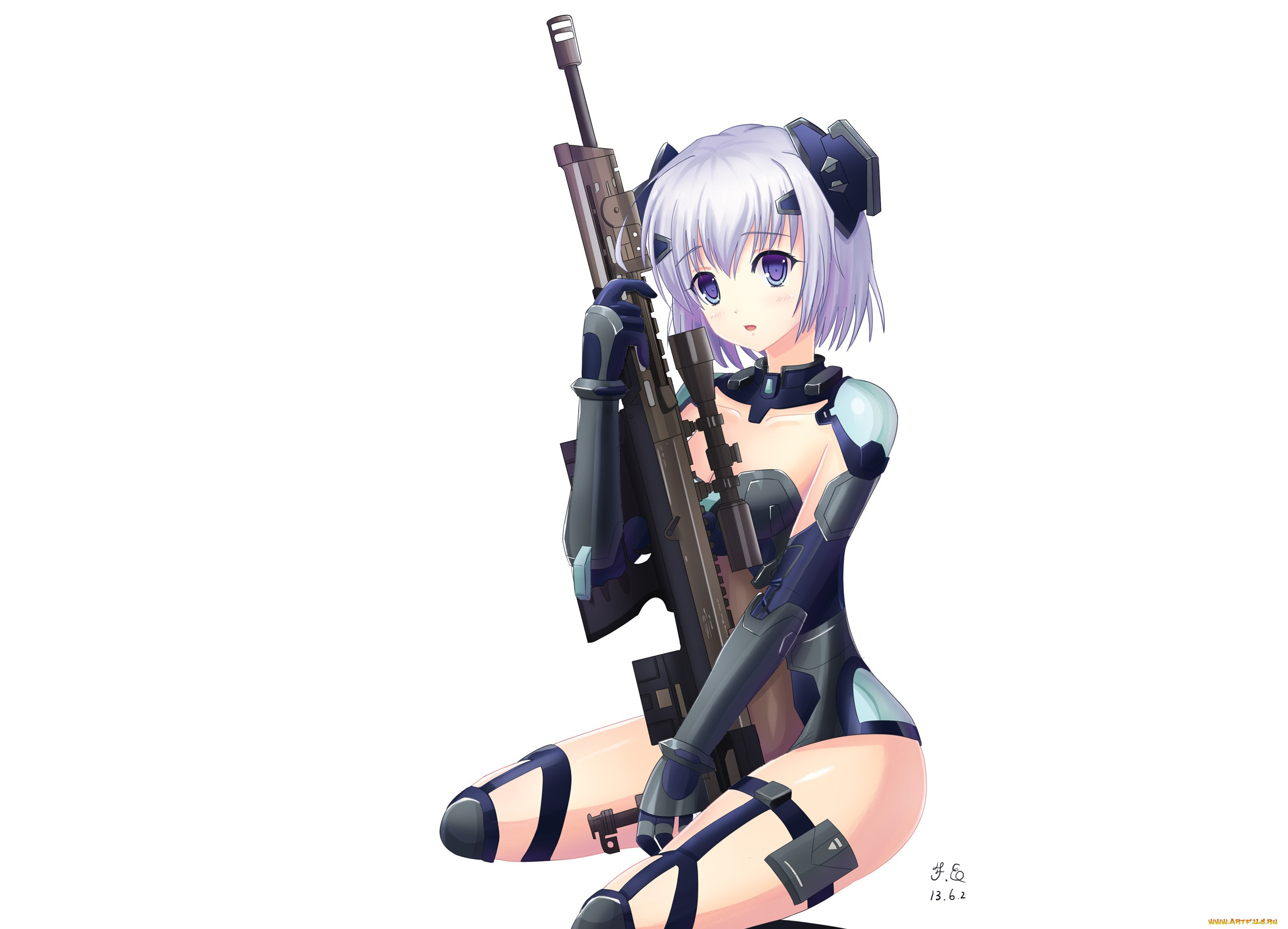 аниме, date, a, live, девушка, оружие