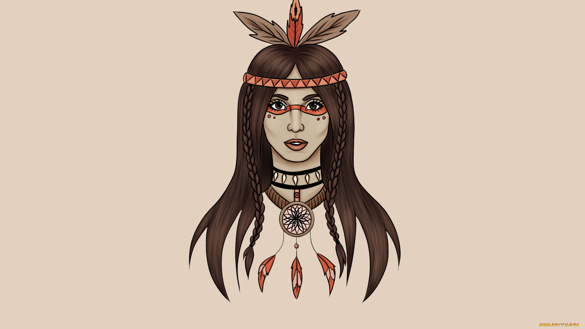 индеец, рисованное, минимализм, dream, catcher, ловец, снов, девушка, indian, перья