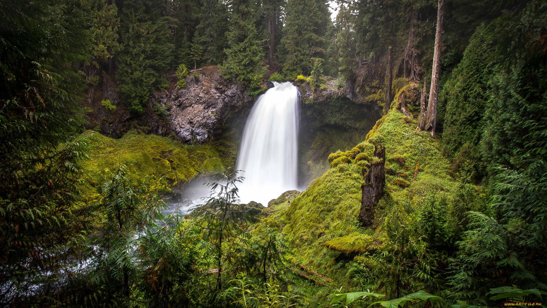природа, водопады, водопад, река, лес