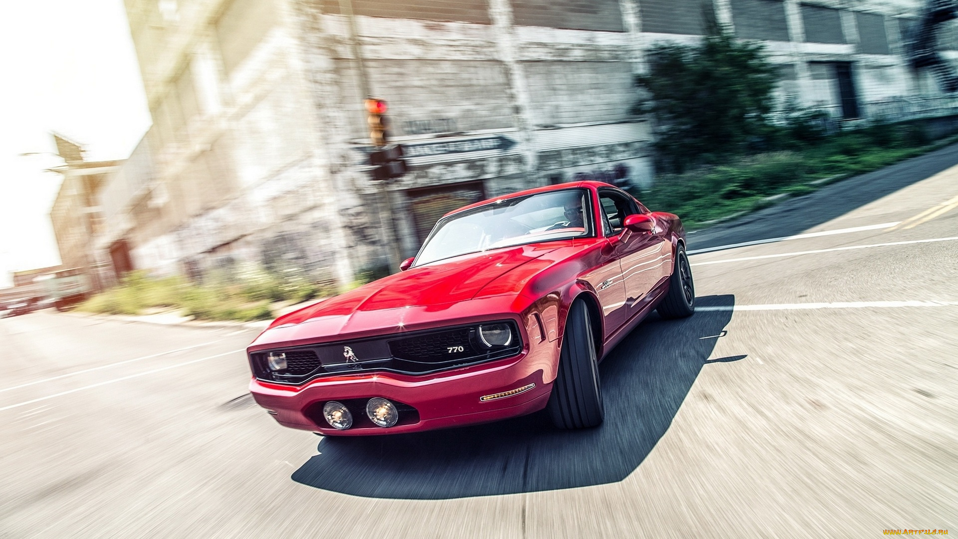 автомобили, mustang, поворот, улица, красный, equus, bass, 770