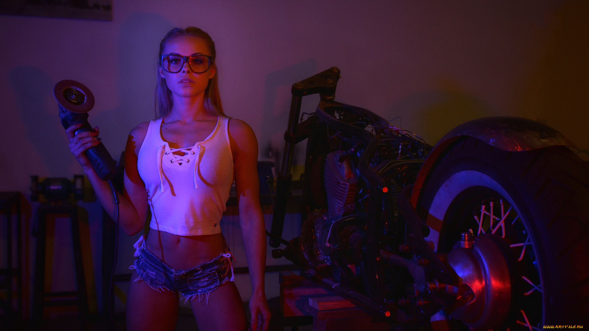 мотоциклы, мото, с, девушкой, yana