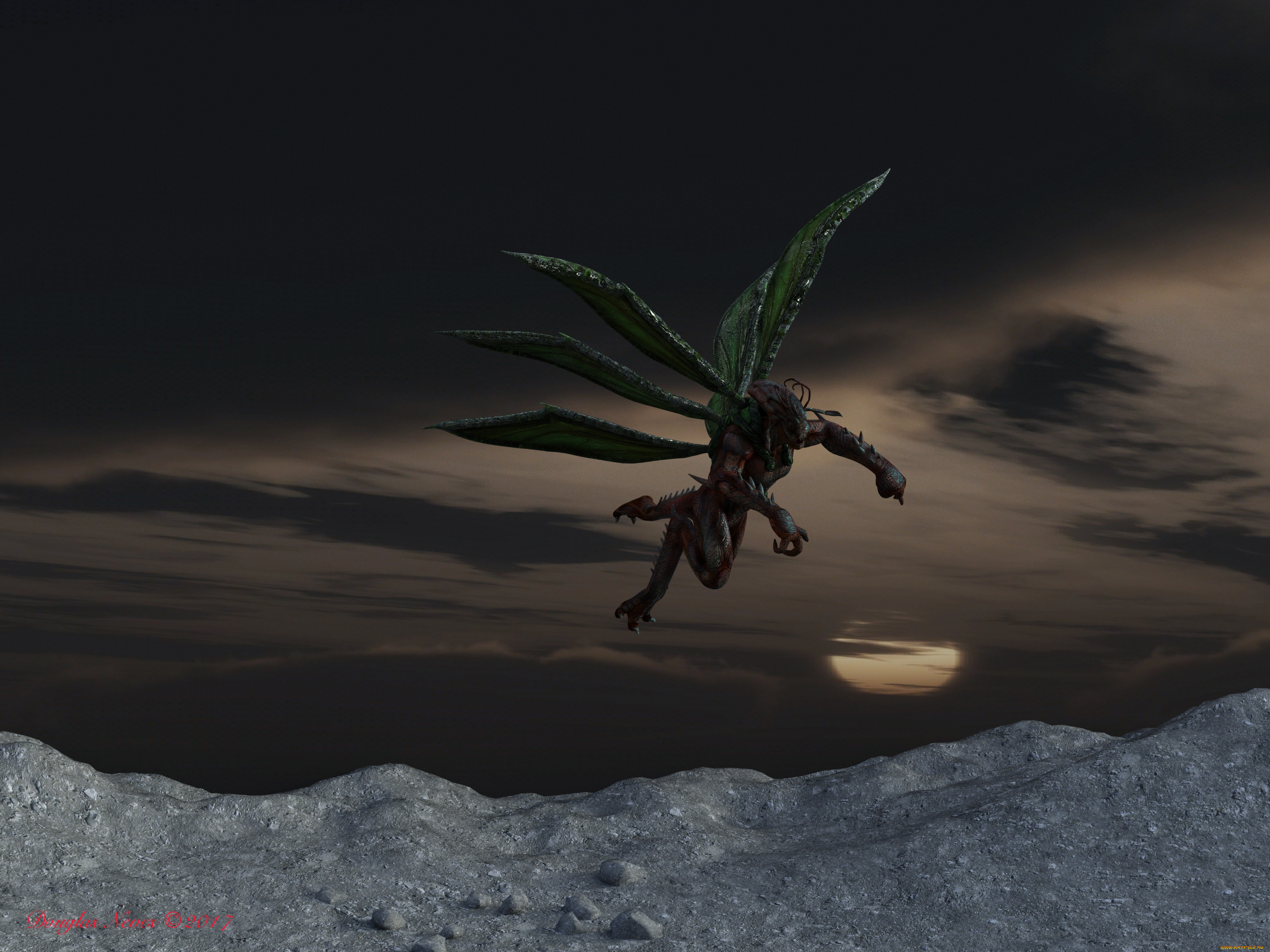 3д, графика, существа, , creatures, дракон, dragon, полет