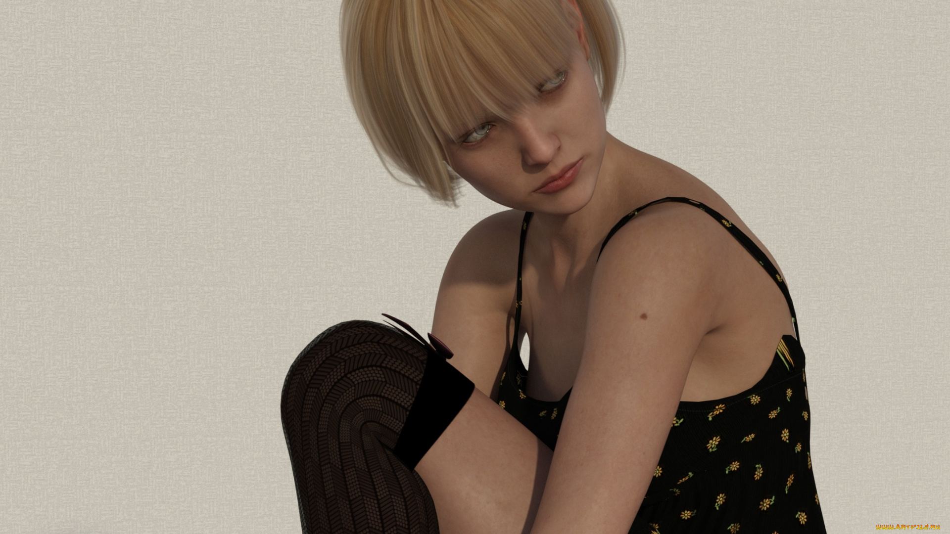 3д, графика, люди, , people, девушка, взгляд, фон