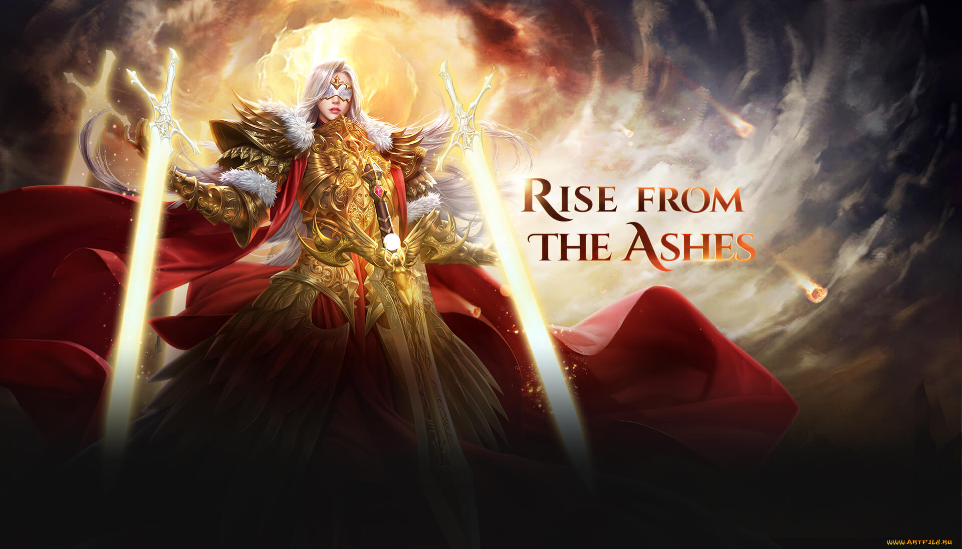 видео, игры, league, of, angels, мечи, тучи, маска, броня, ангел