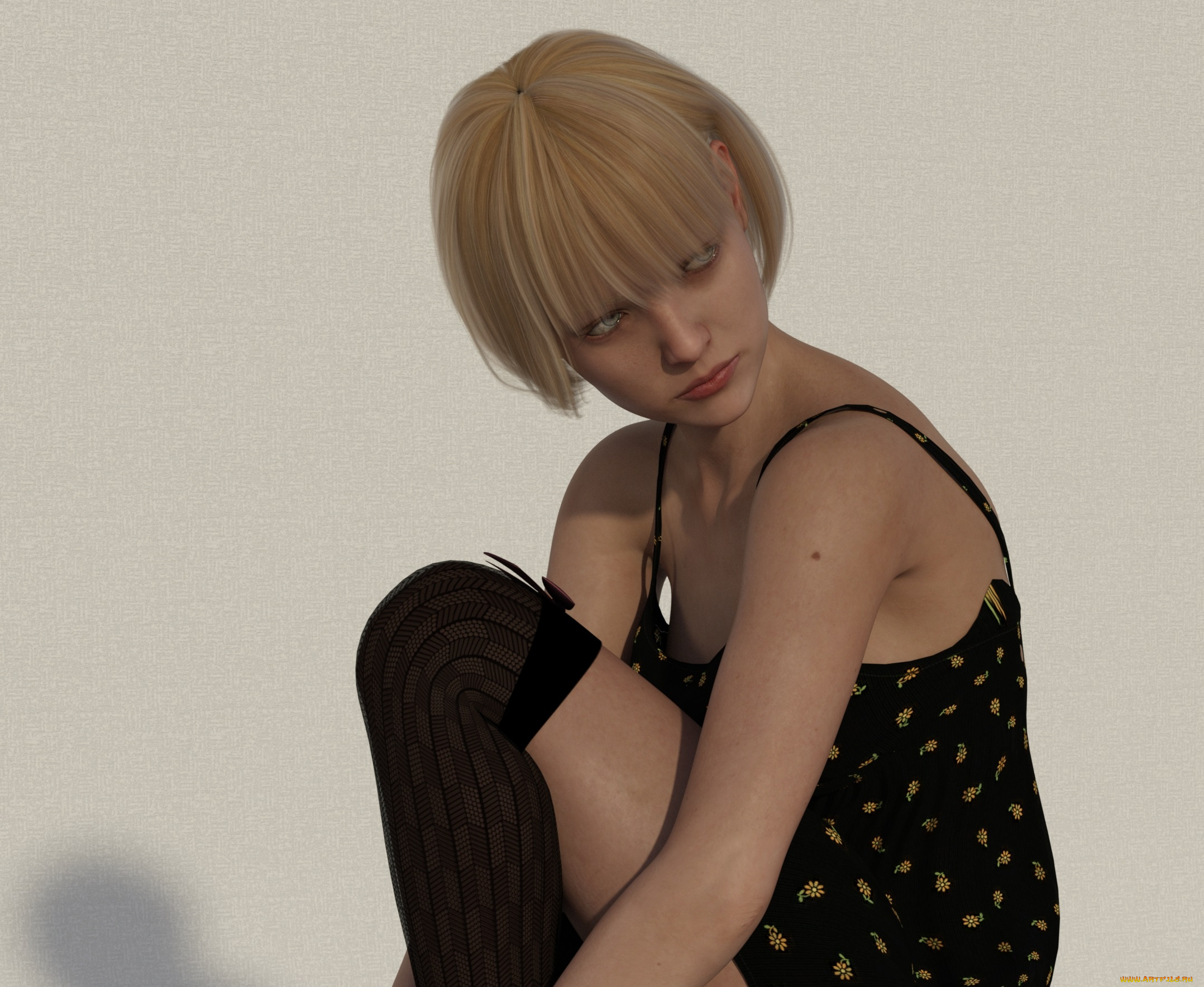 3д, графика, люди, , people, девушка, взгляд, фон