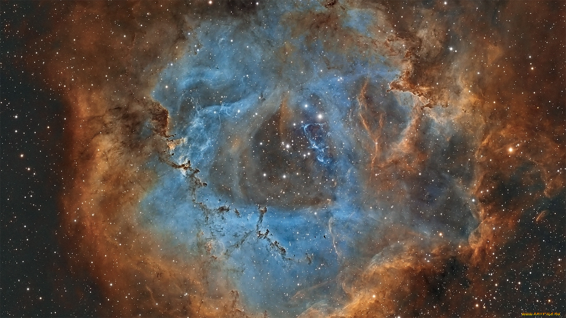 космос, галактики, туманности, туманность, розетка