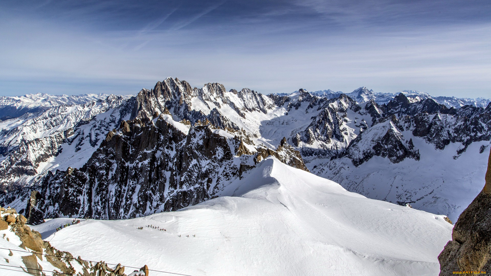 природа, горы, вершины, снег