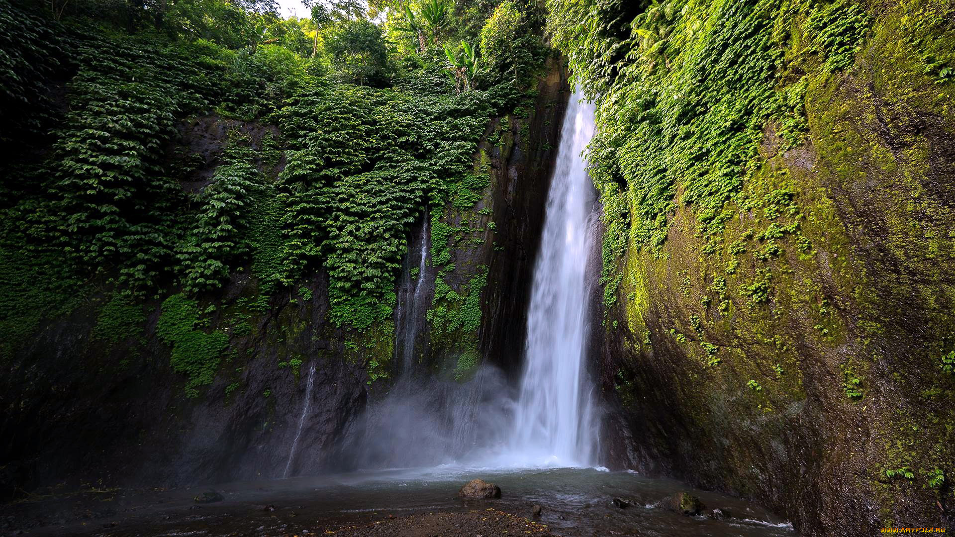 природа, водопады, вода, водопад, поток