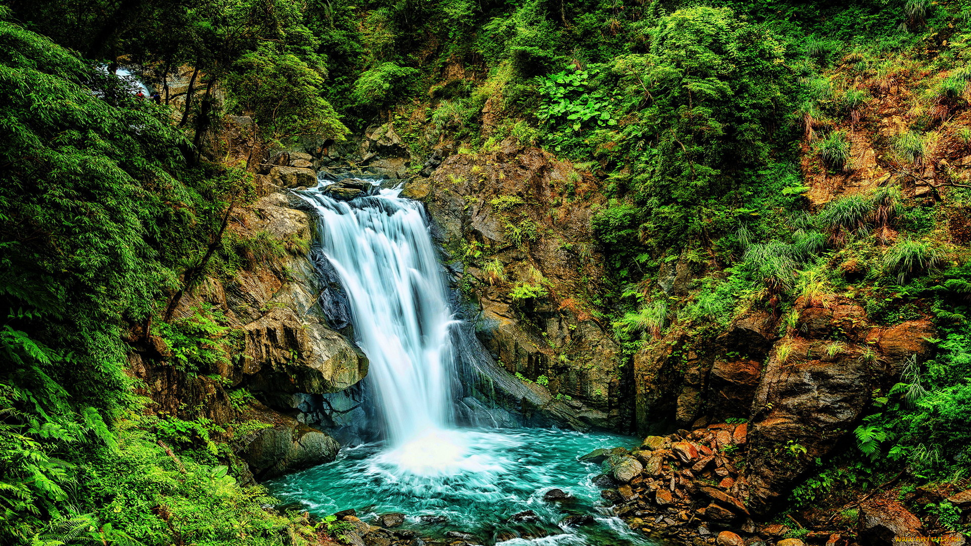 природа, водопады, вода, водопад, поток