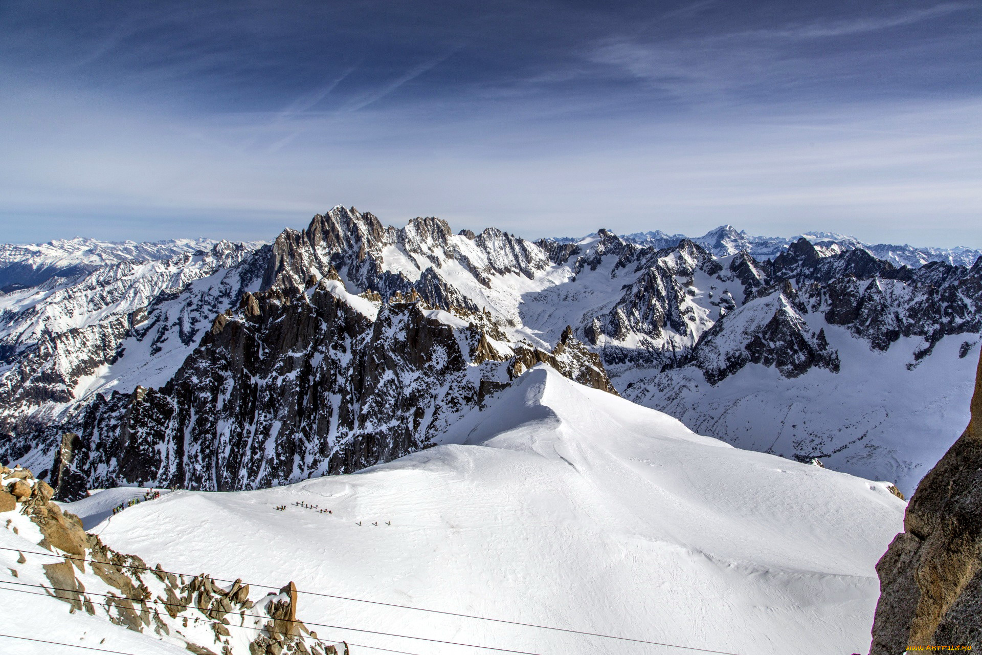 природа, горы, вершины, снег