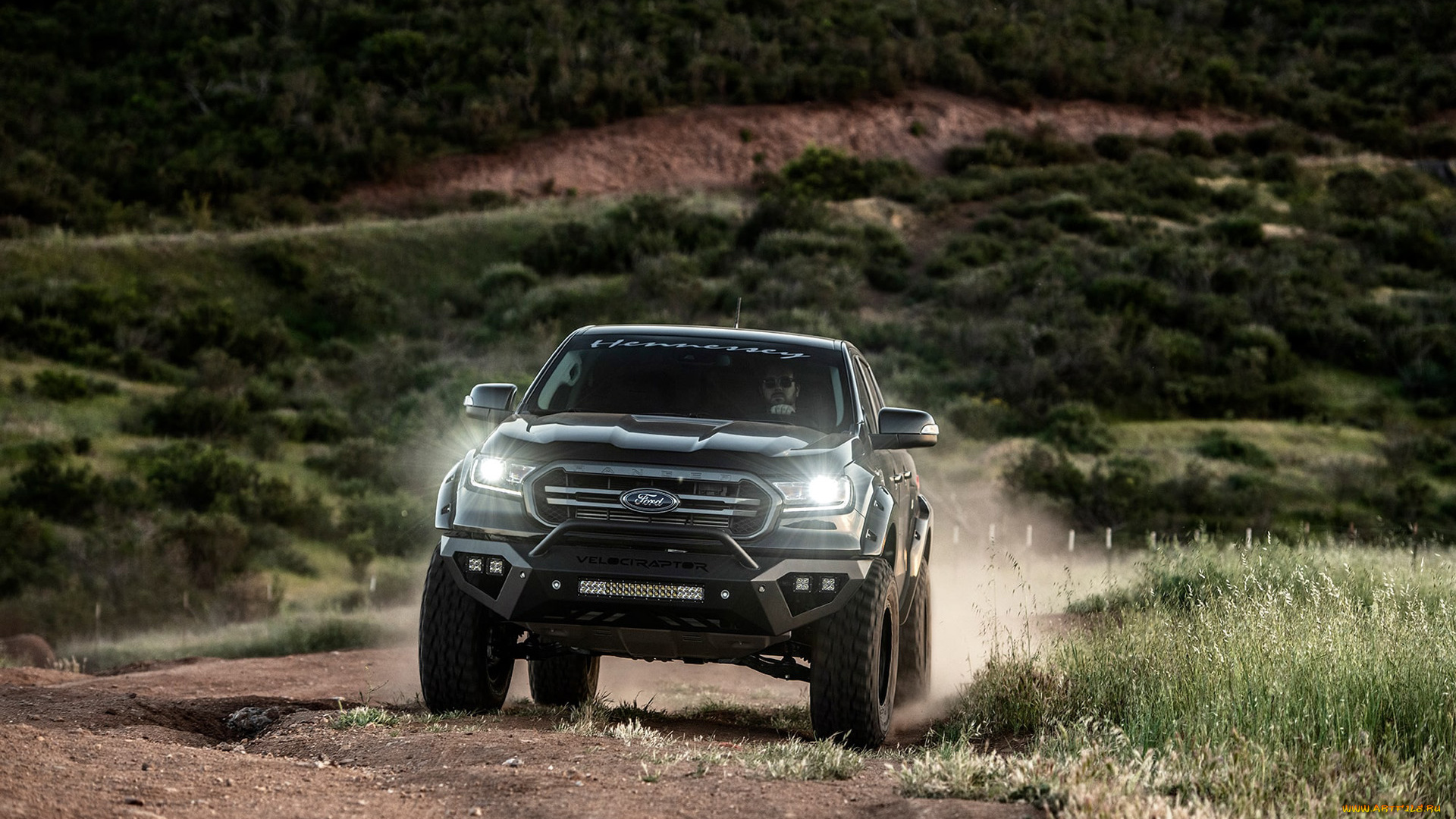 2020, hennessey, velociraptor, ranger, автомобили, ford, hennessey, velociraptor, ranger, 4k, offroad, 2020, фары, тюнинг, черный, пикап