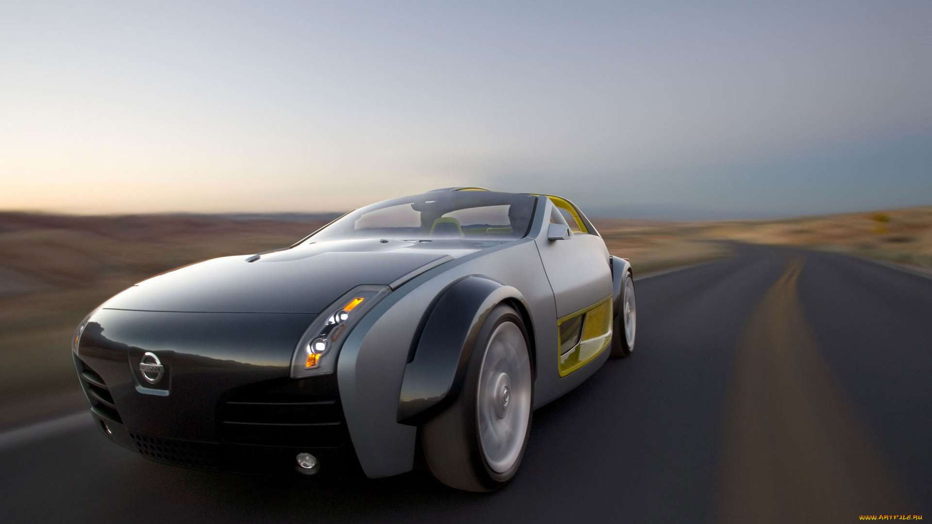 автомобили, nissan, datsun, ниссан, темный, дорога, скорость, шоссе