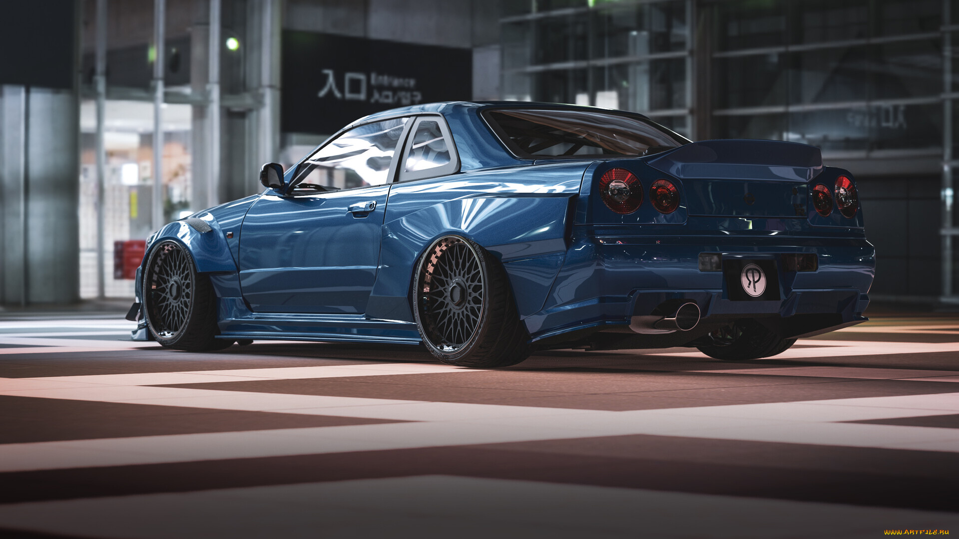 nissan, skyline, gt-r, r34, автомобили, 3д, nissan, skyline, gtr, r34