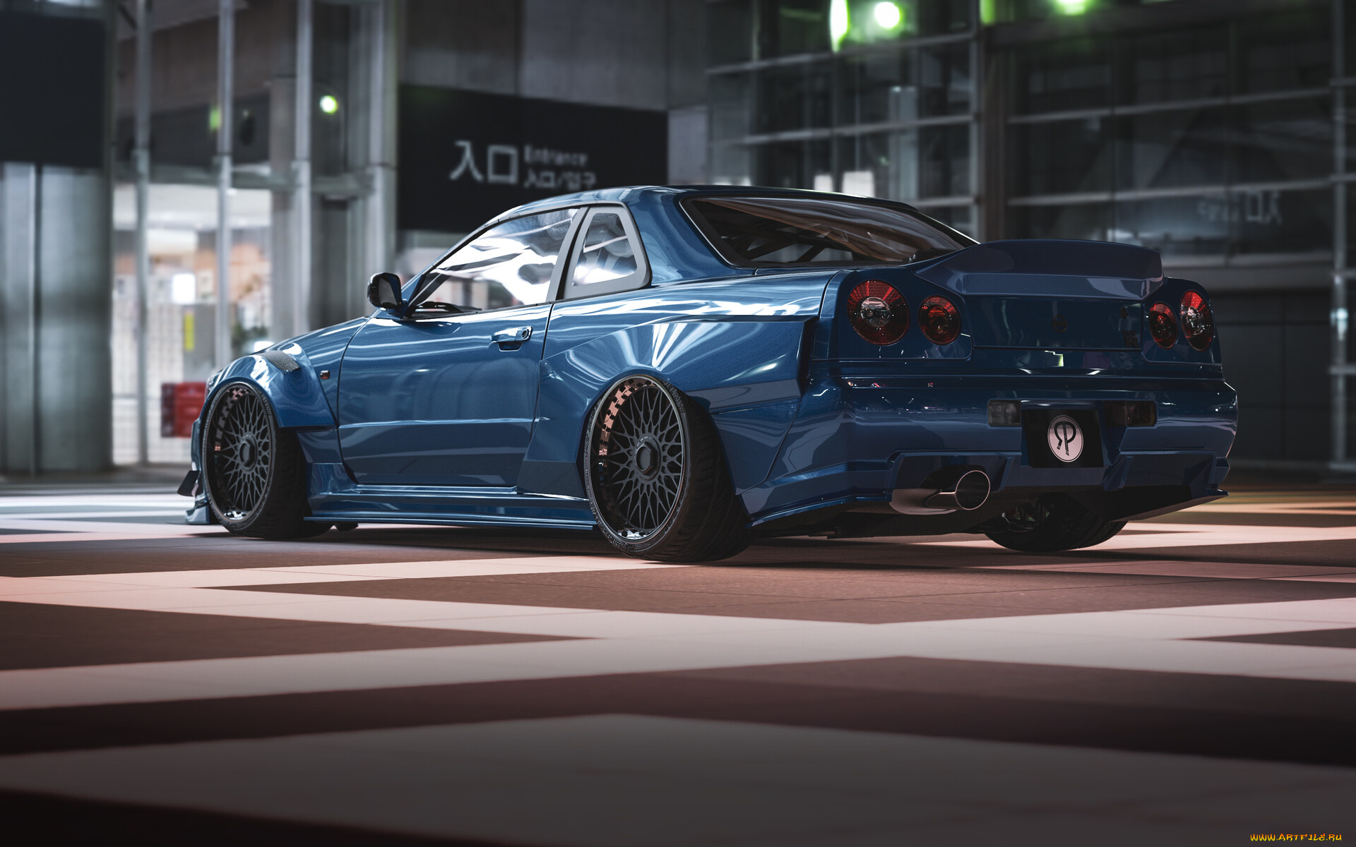 nissan, skyline, gt-r, r34, автомобили, 3д, nissan, skyline, gtr, r34