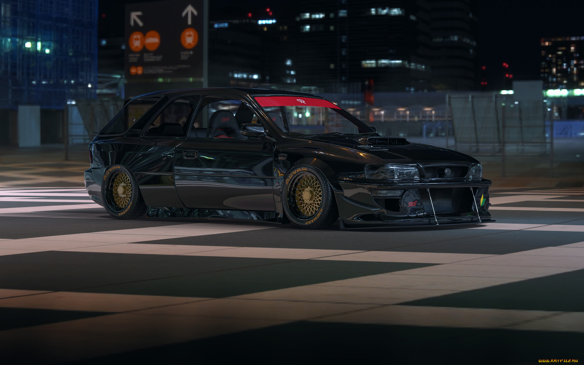 subaru, impreza, sti, wagon, 1999, автомобили, 3д, subaru, impreza, sti, wagon, 1999