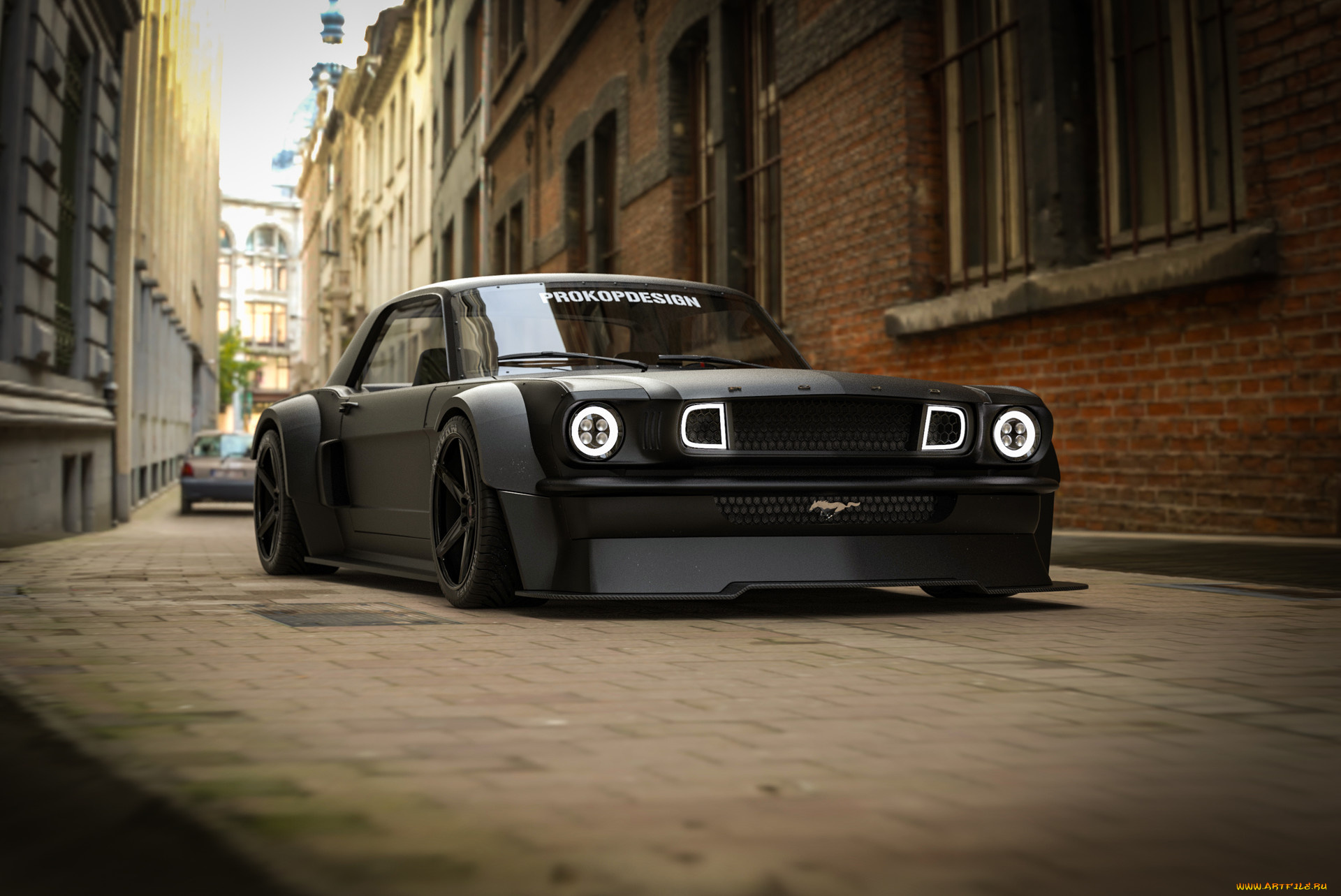 ford, mustang, gt, 1965, black, horse, автомобили, 3д, ford, mustang, gt, 1965, black, horse