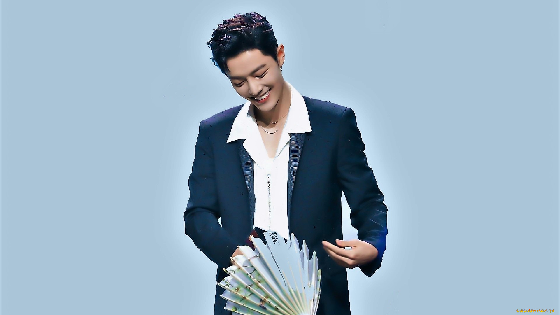 мужчины, xiao, zhan, актер, пиджак, зонт